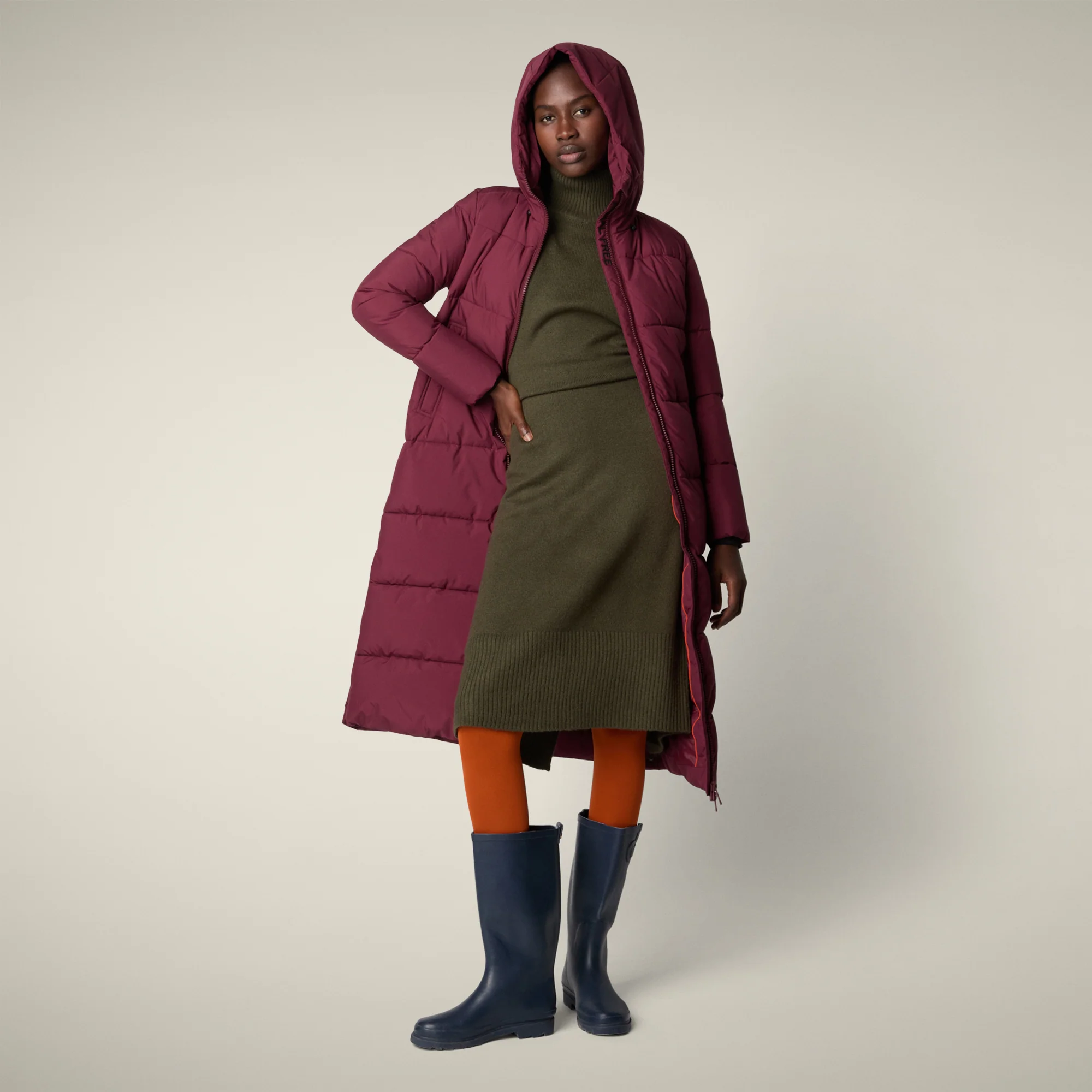 Women's parka missy  in wine red