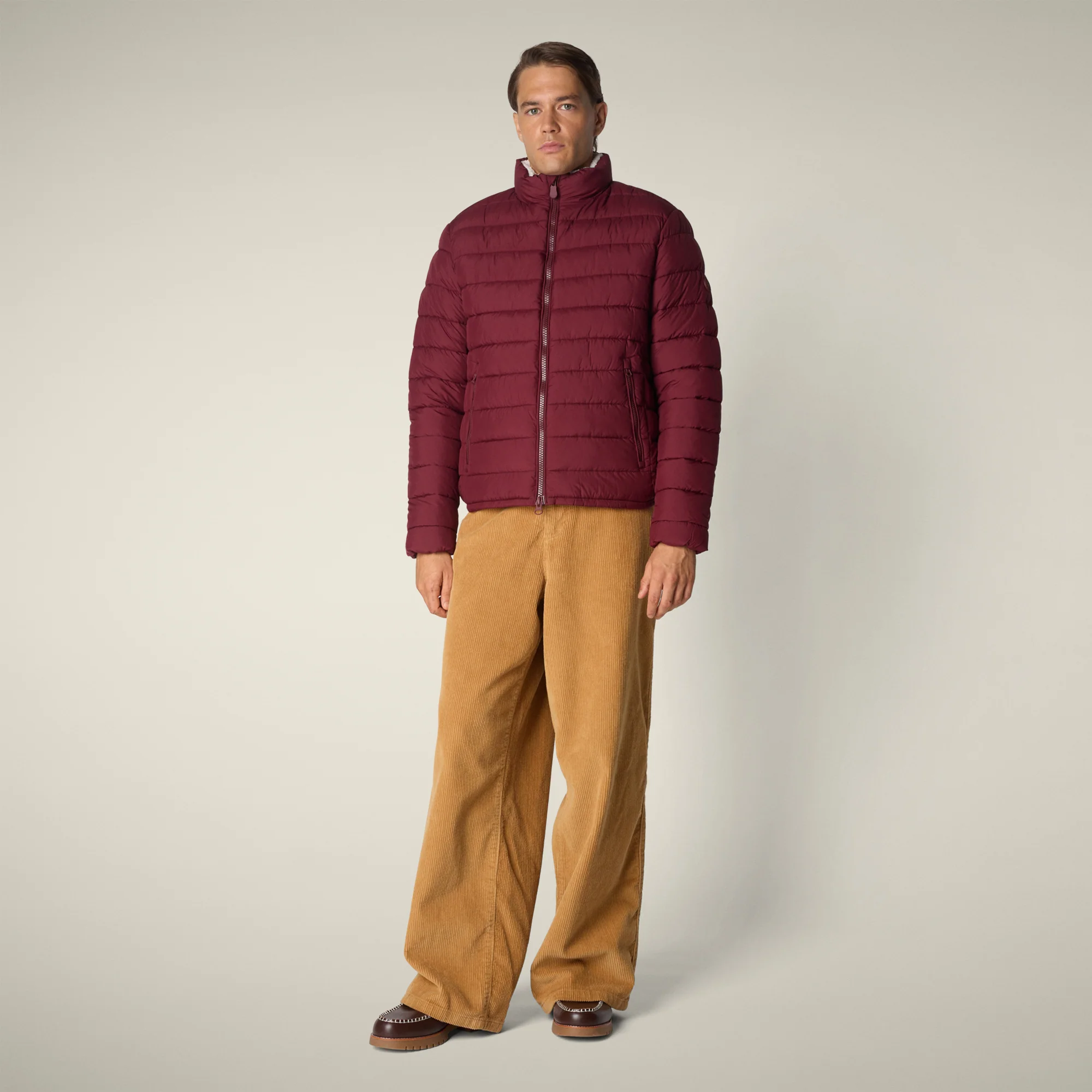Men's Animal free puffer Jacket conan in wine red