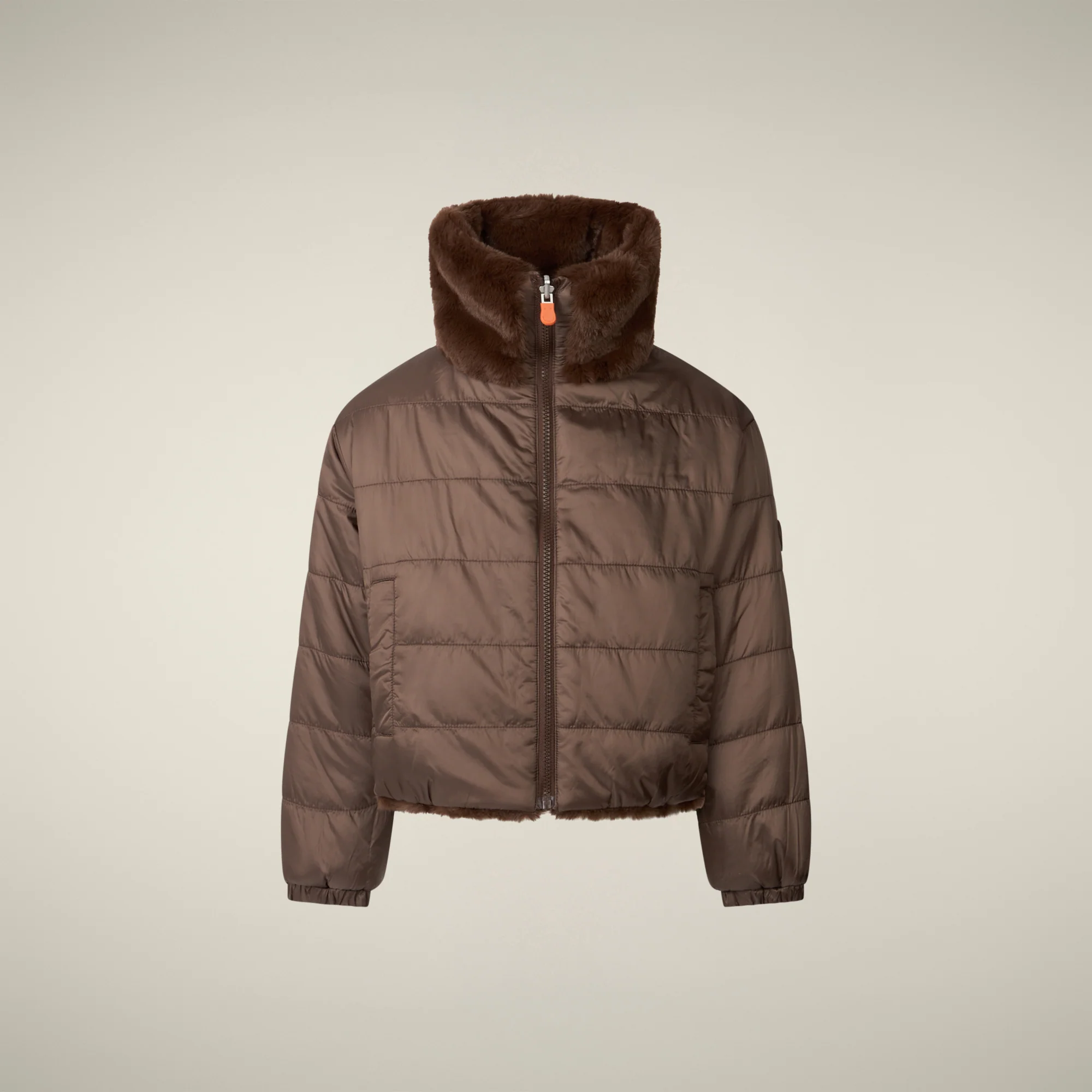 Girls' Reversible Faux Fur Jacket Ceri in Teddy Brown