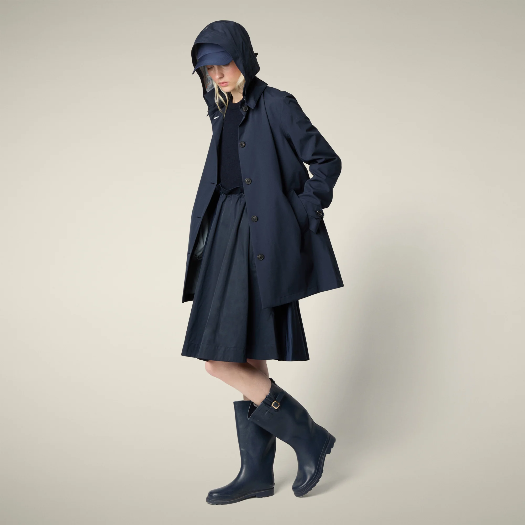 Women's Raincoat April in Blue Black