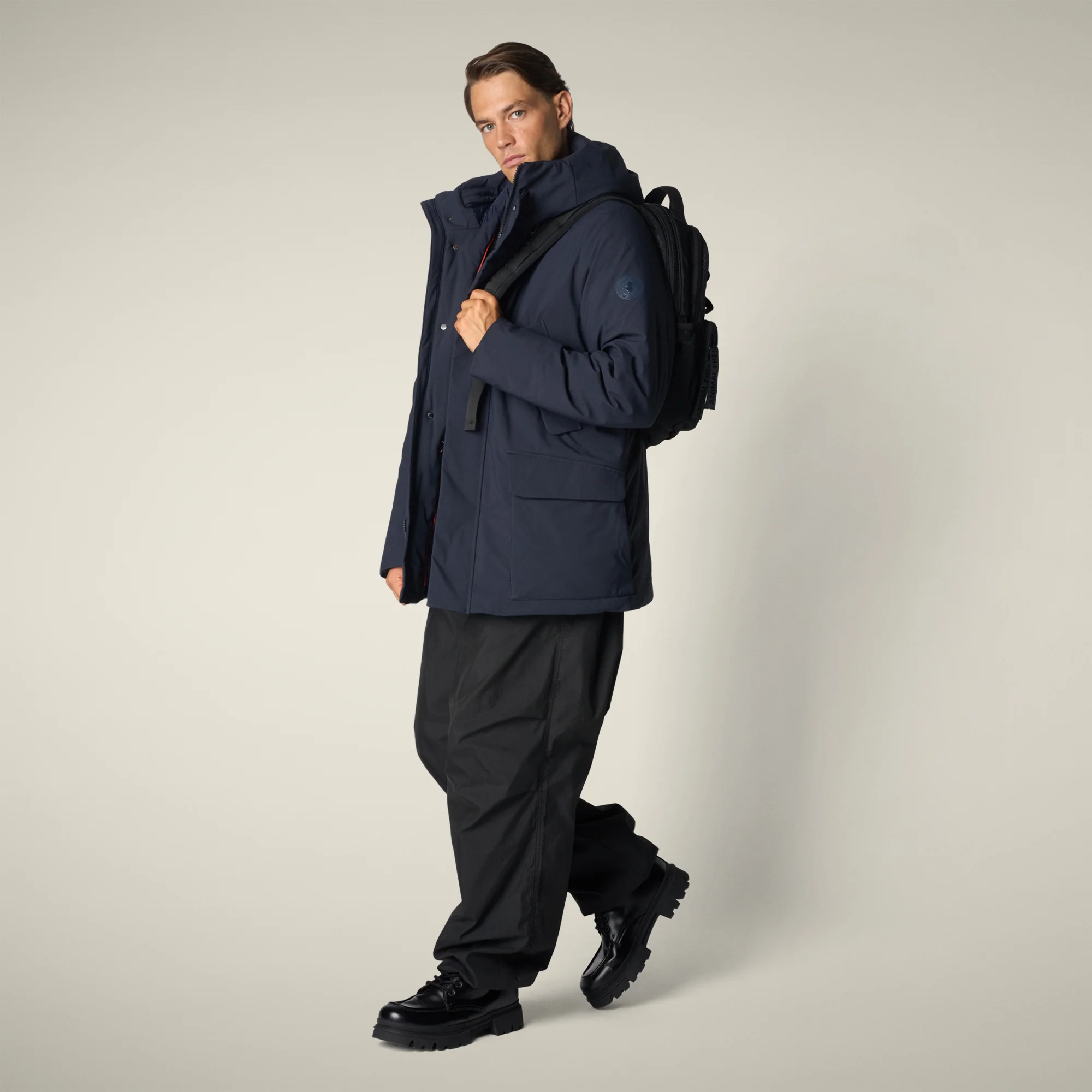 Men's parka elon  in blue black