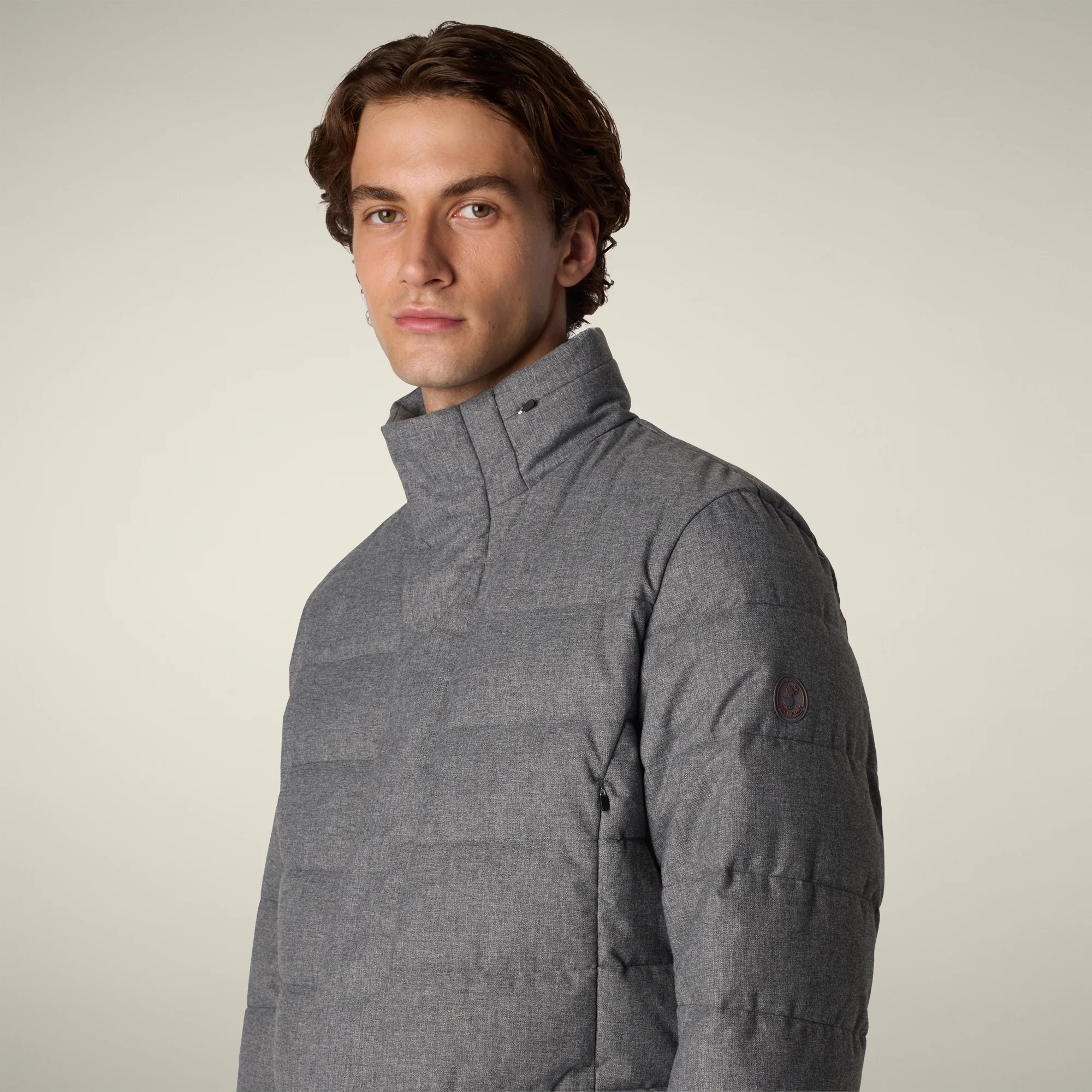 Men's animal free puffer gordon in mid grey melange