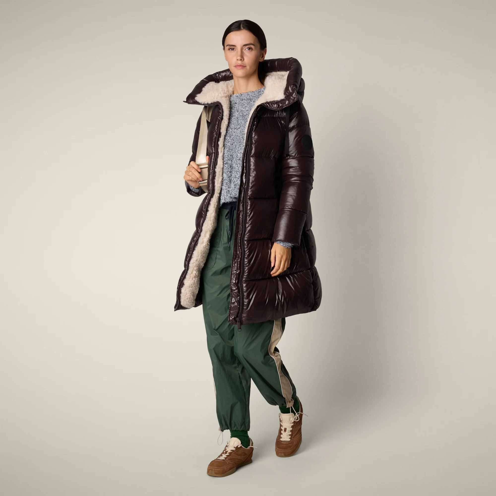 Women's Animal free puffer Coat bella in brown black