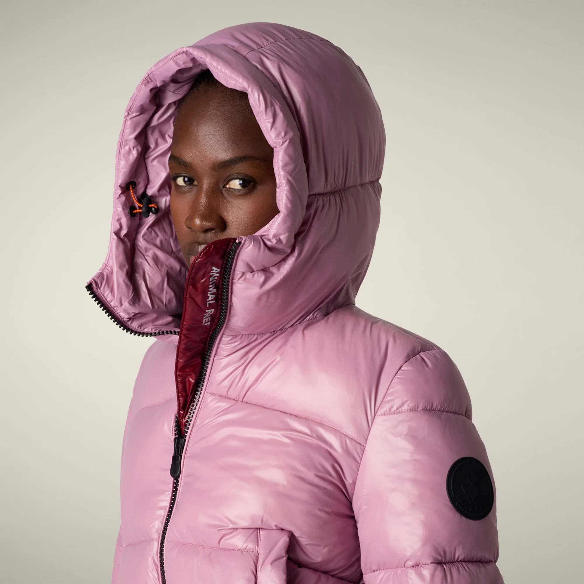 Women's animal free puffer jacket biddy in wild orchid