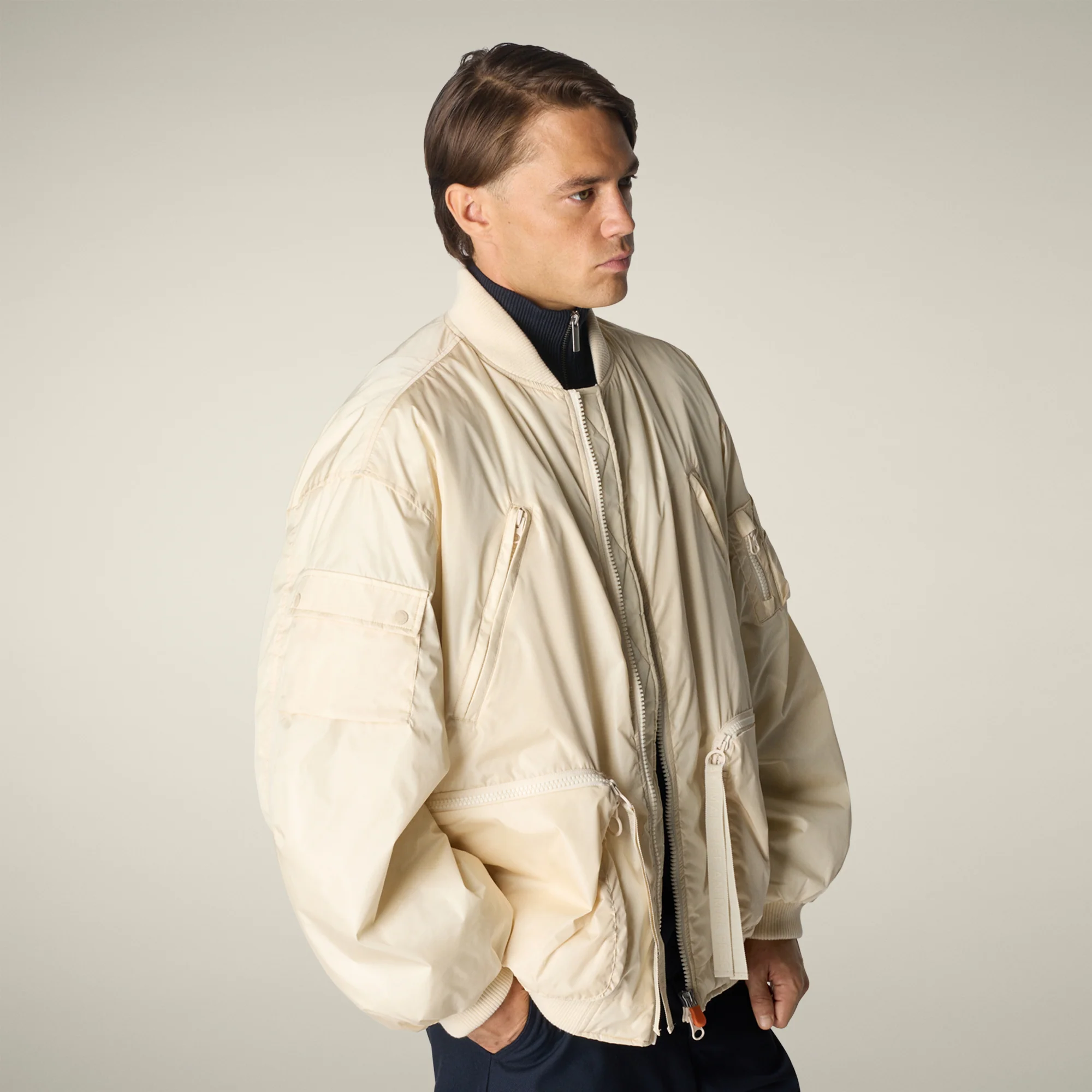 Unisex bomber jacket Usher in marzipan cream