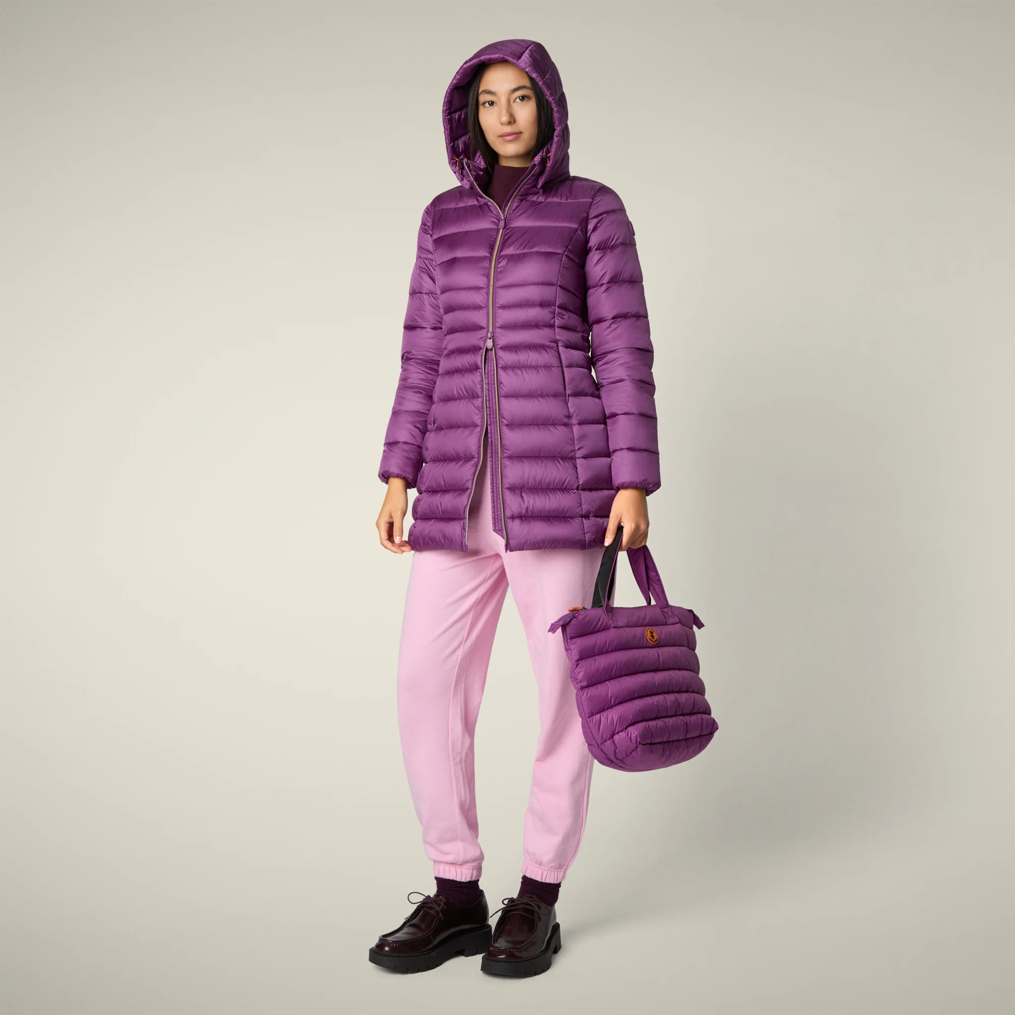 Women's Animal free puffer coat Reese in cyclamen violet
