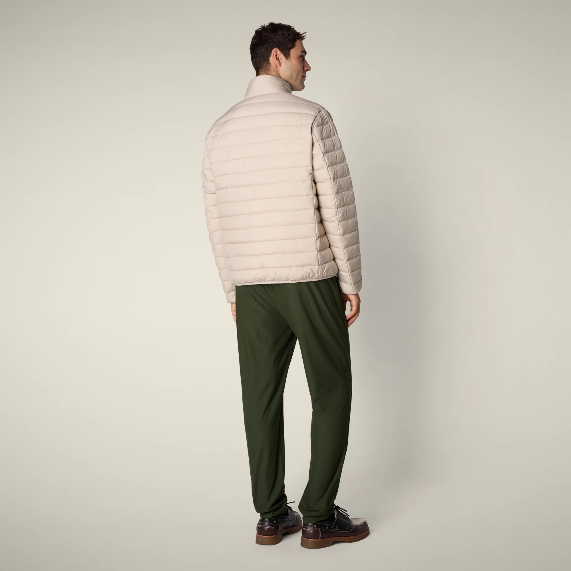 Men's animal free puffer Jacket Erion in Rainy Beige