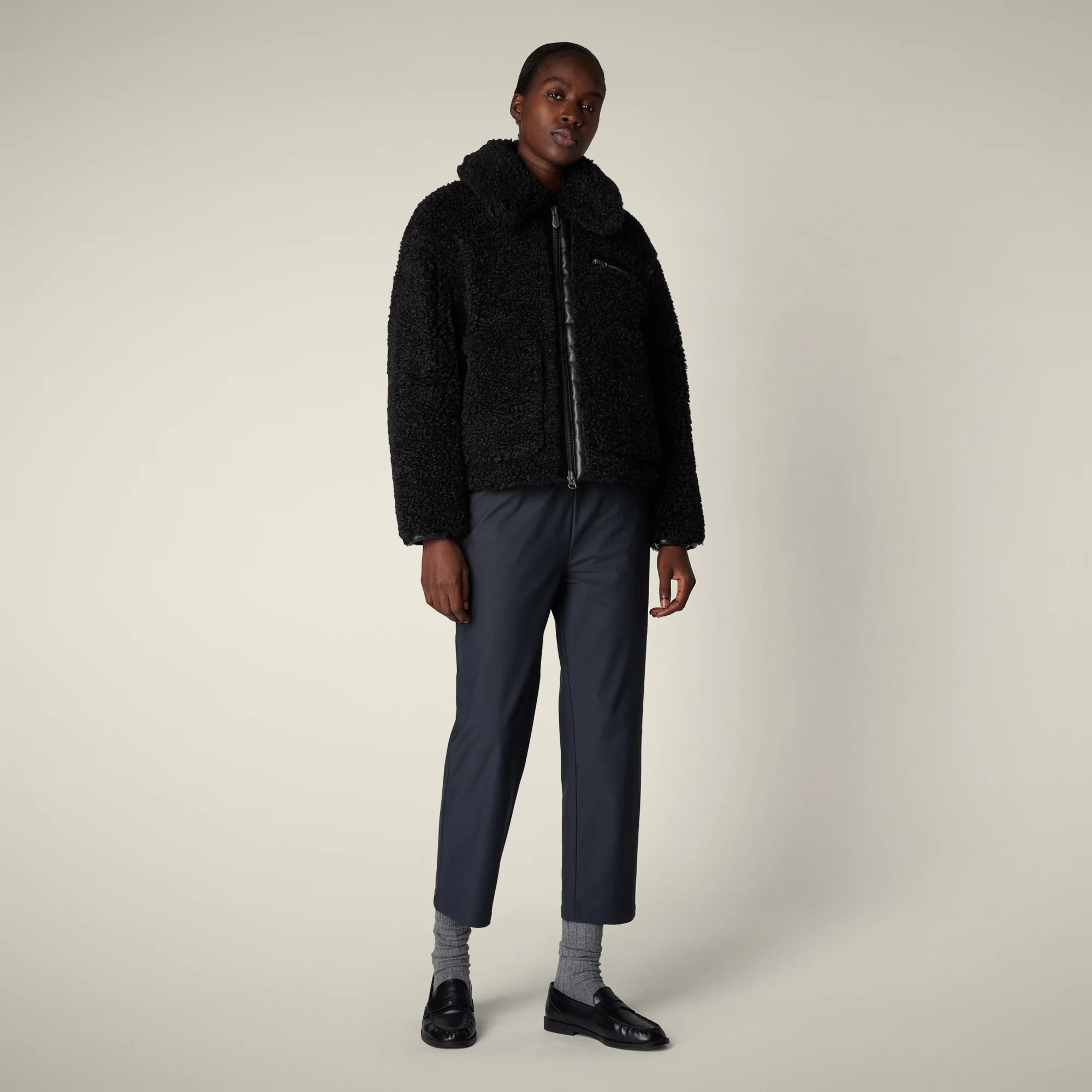 Women's faux fur Jacket Hester in black