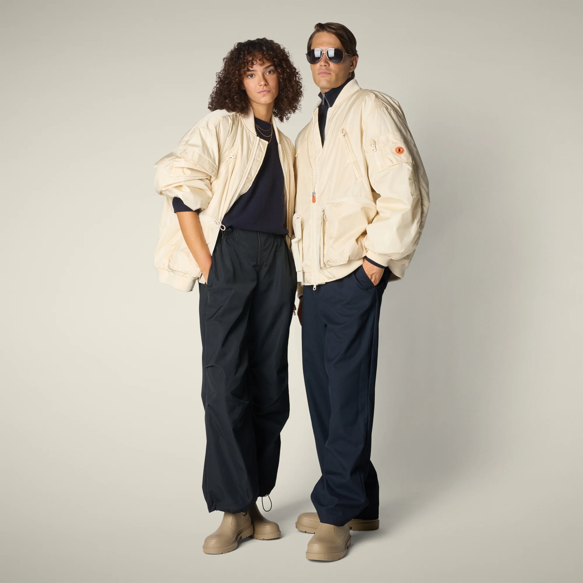 Unisex bomber jacket Usher in marzipan cream