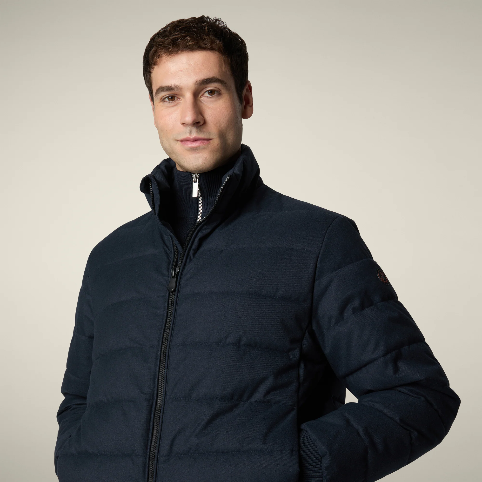 Men's Animal free puffer Jacket Herbie in Navy Blue Melange