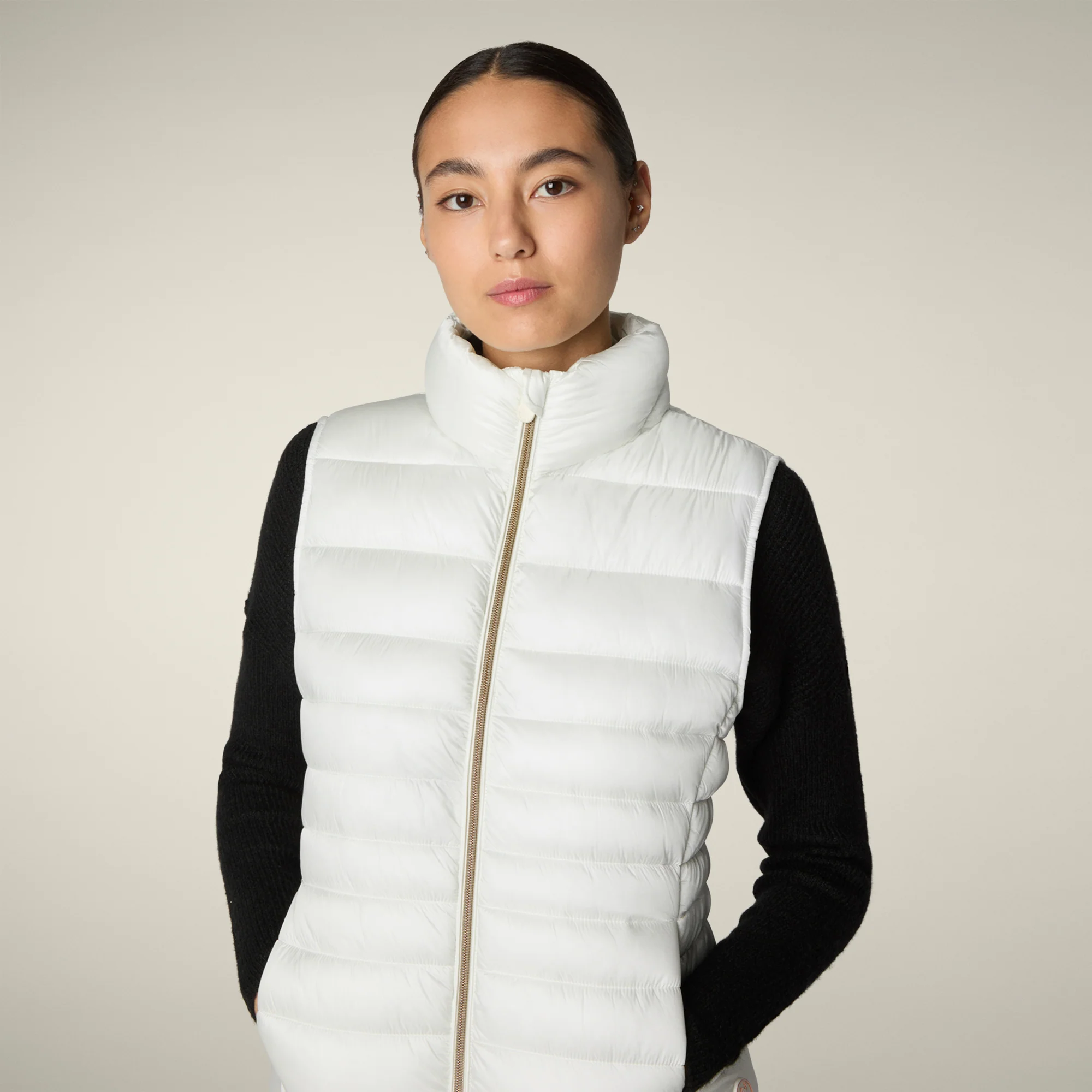 Women's Animal free puffer Vest Lynn in Off White