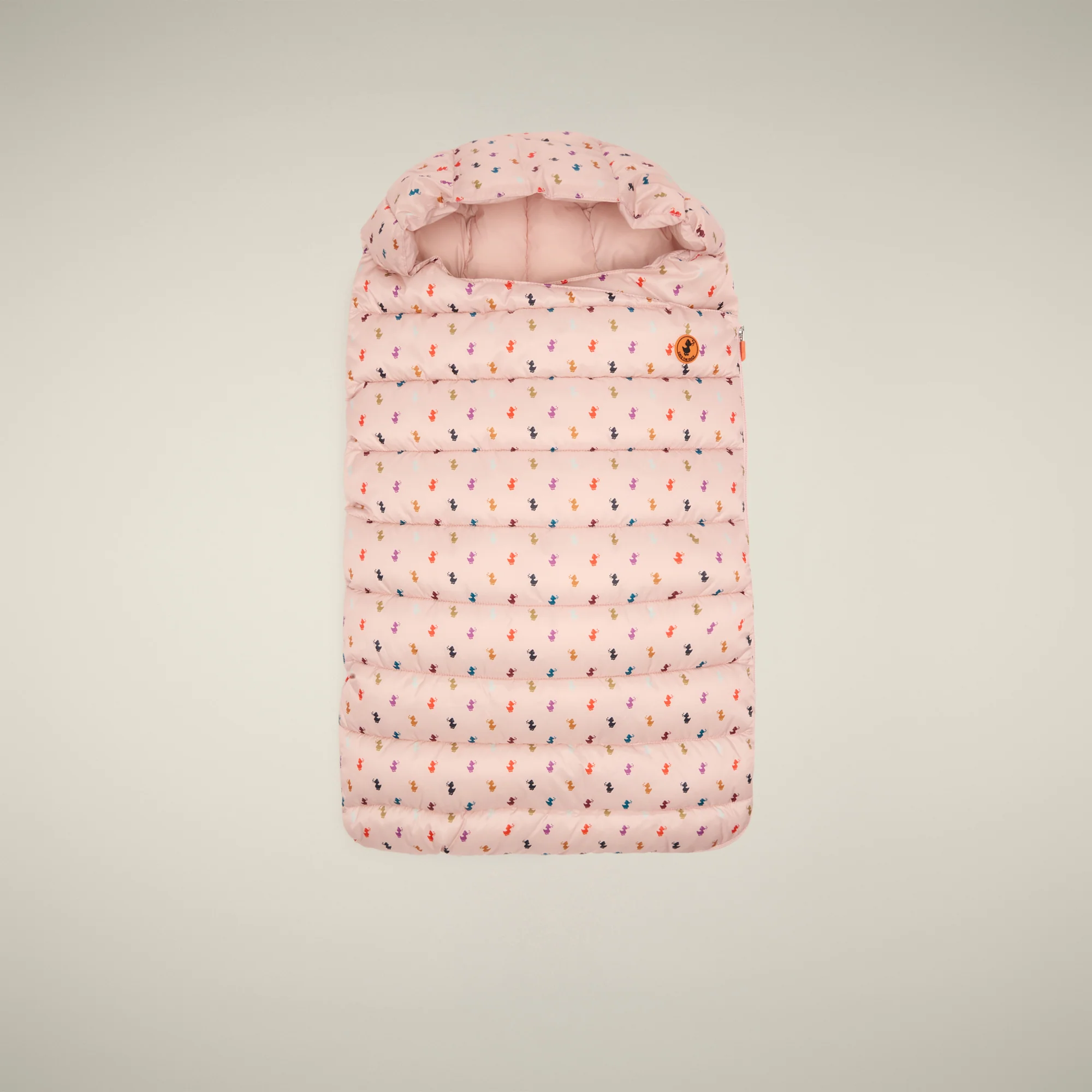 Unisex baby sleeping bag Buz in Pink with Ducks Print