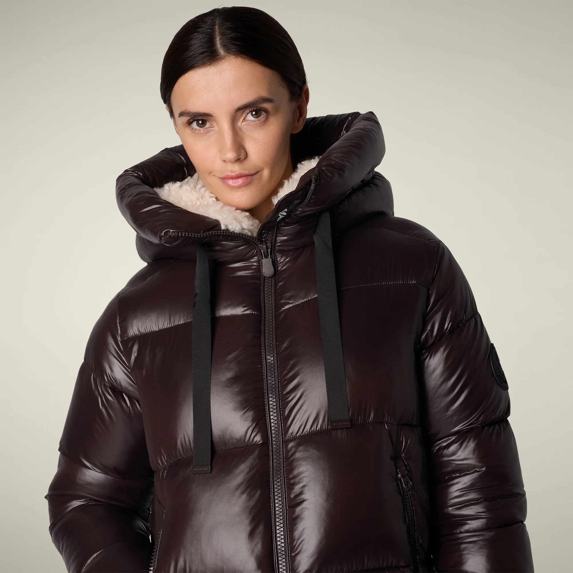 Women's Animal free puffer Coat bella in brown black