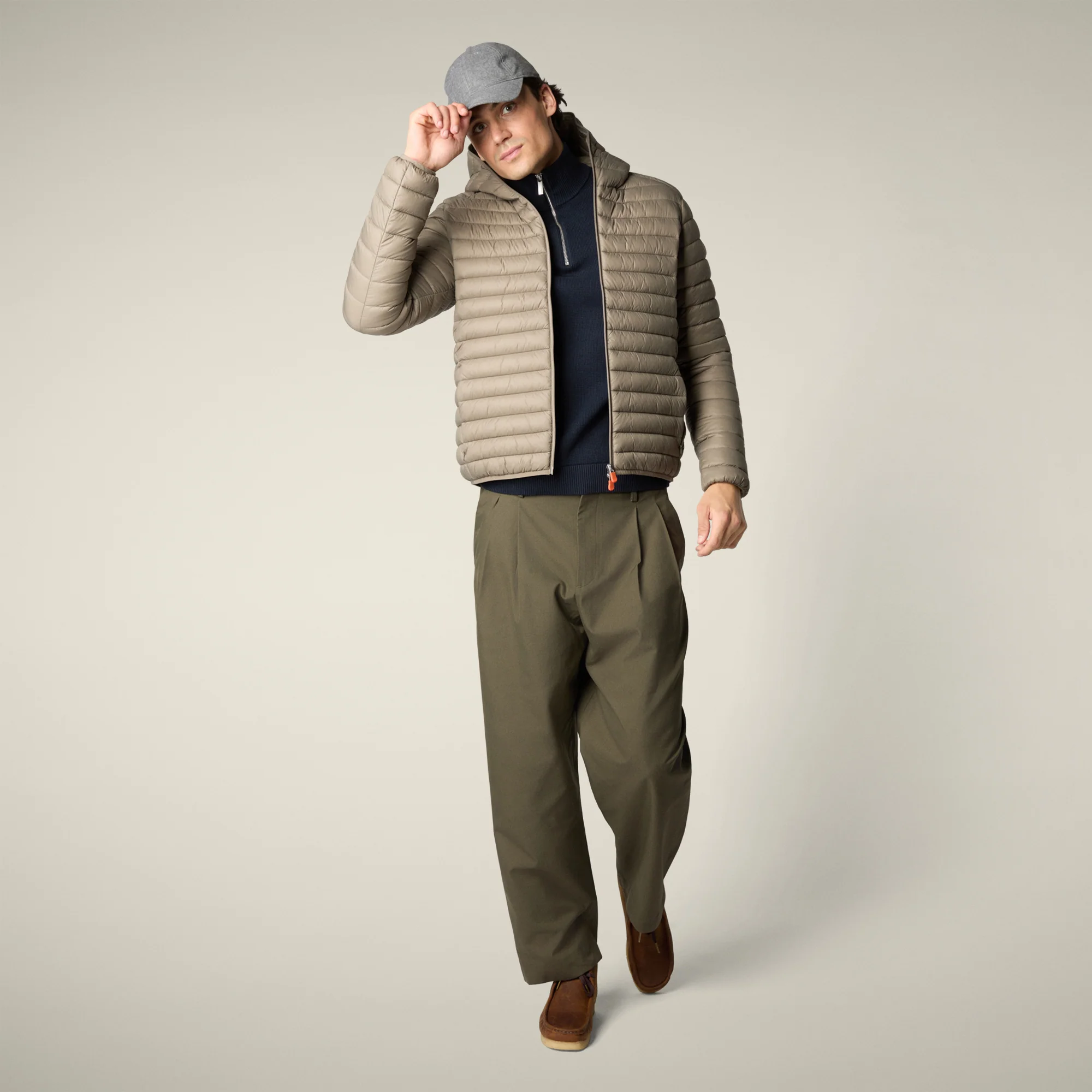 Men's Puffer Jacket Donald in Elephant Grey