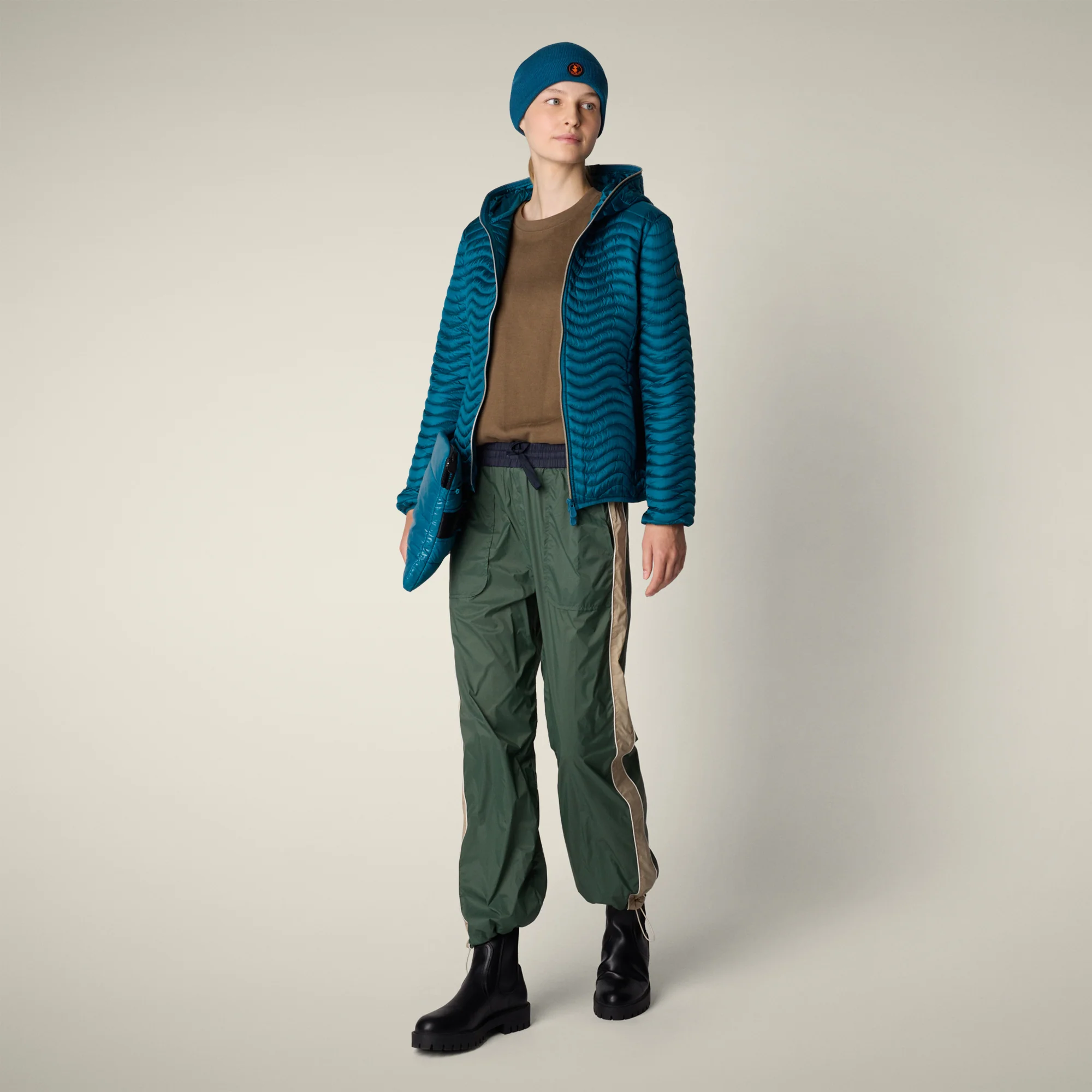 Women's Animal free puffer jacket Melody in horizon blue