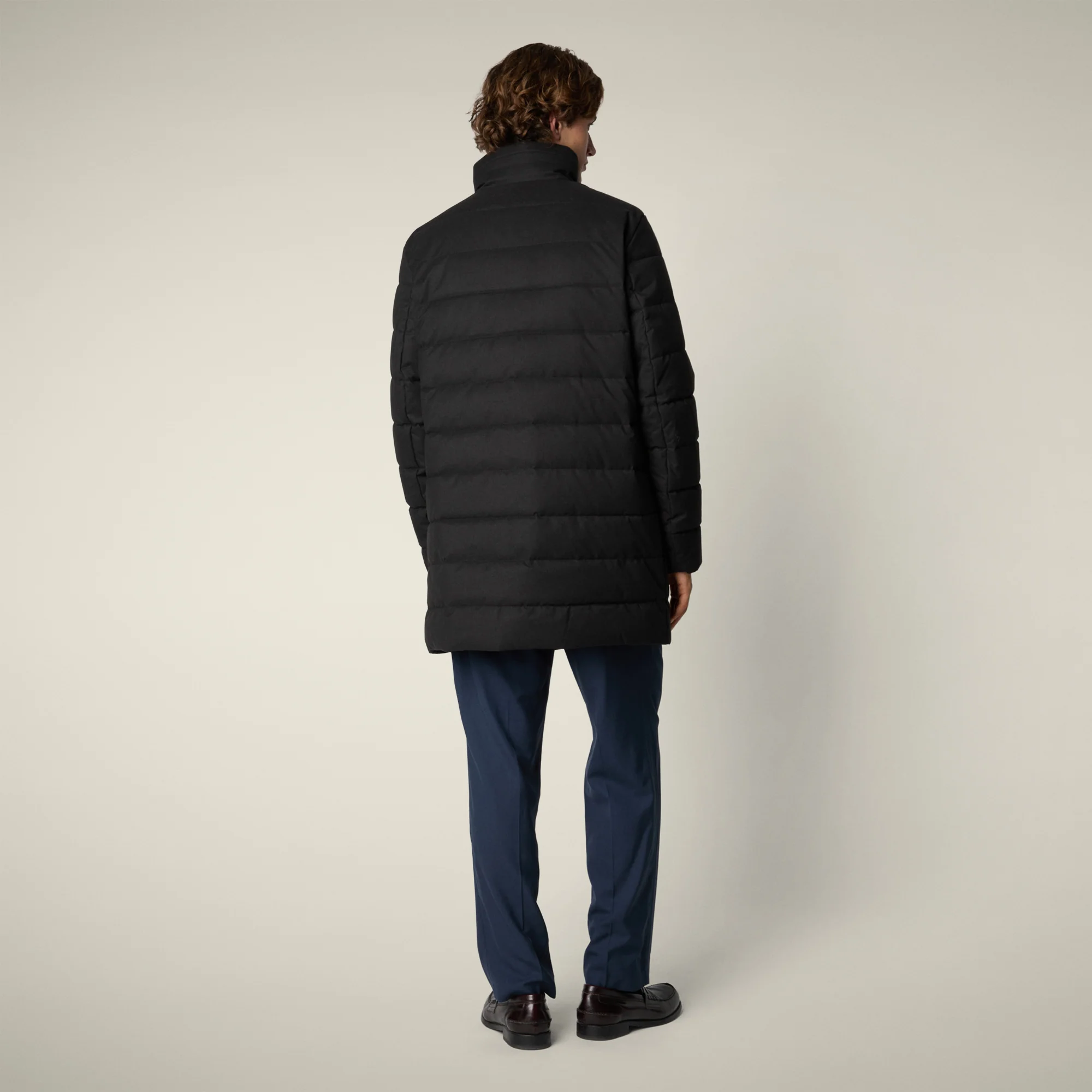 Men's animal free puffer gordon in black melange