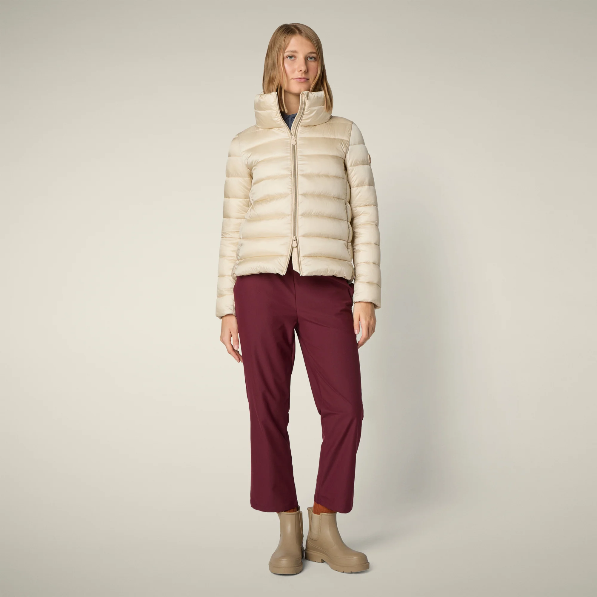 Women's Animal free puffer Jacket Elsie in Shore beige