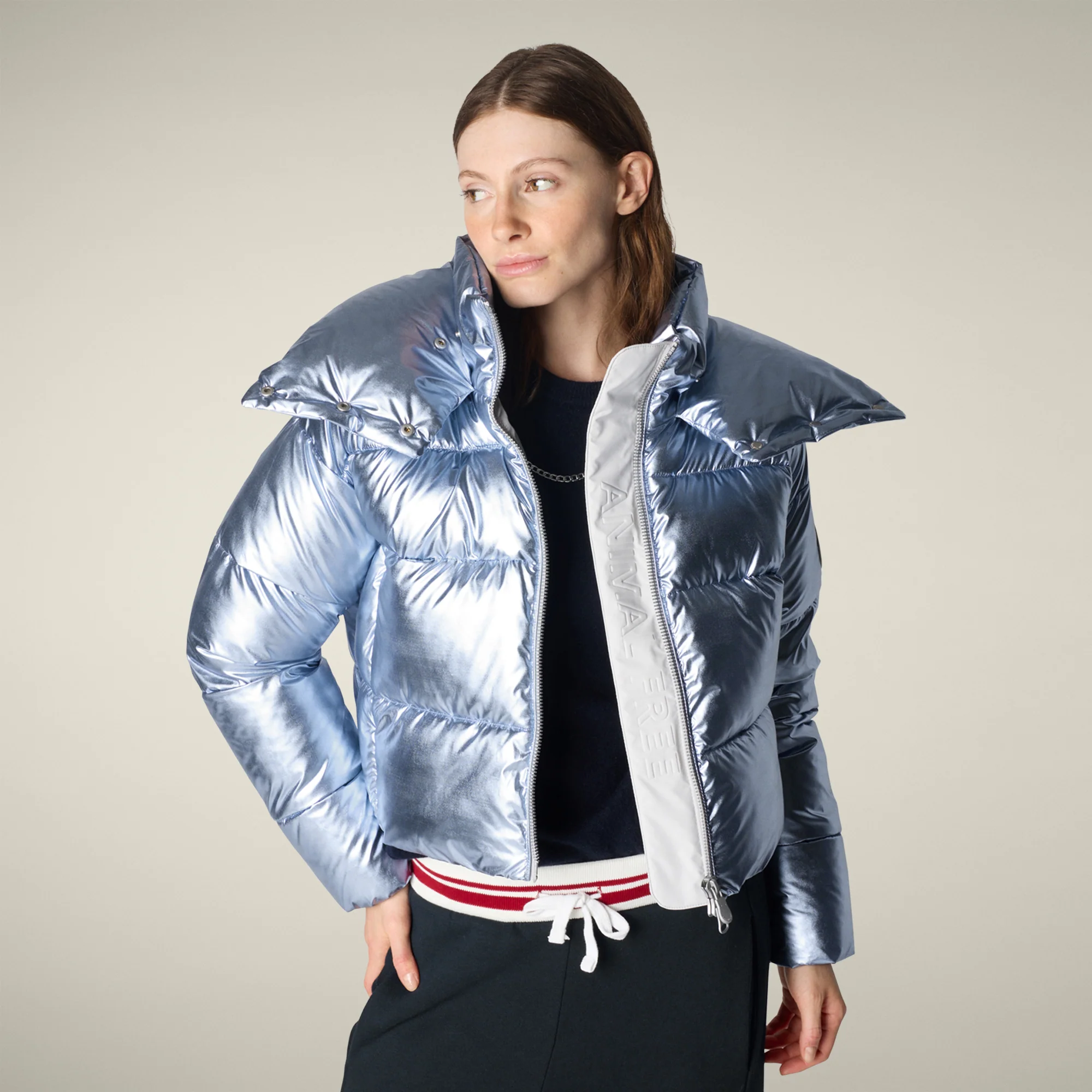 Women's Animal free puffer Jacket Giselle in ice blue