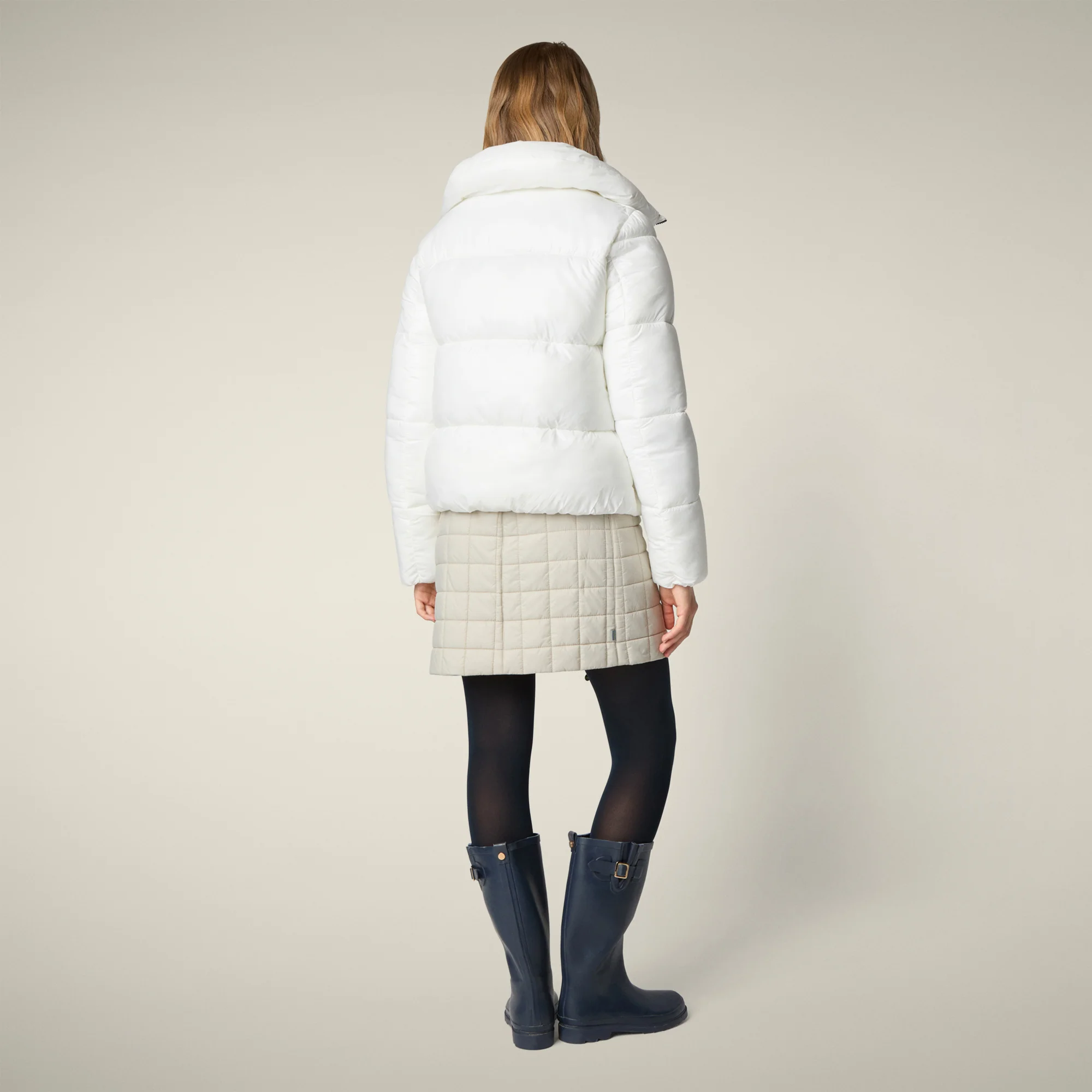 Women's Animal free puffer Jacket Isla in Off White