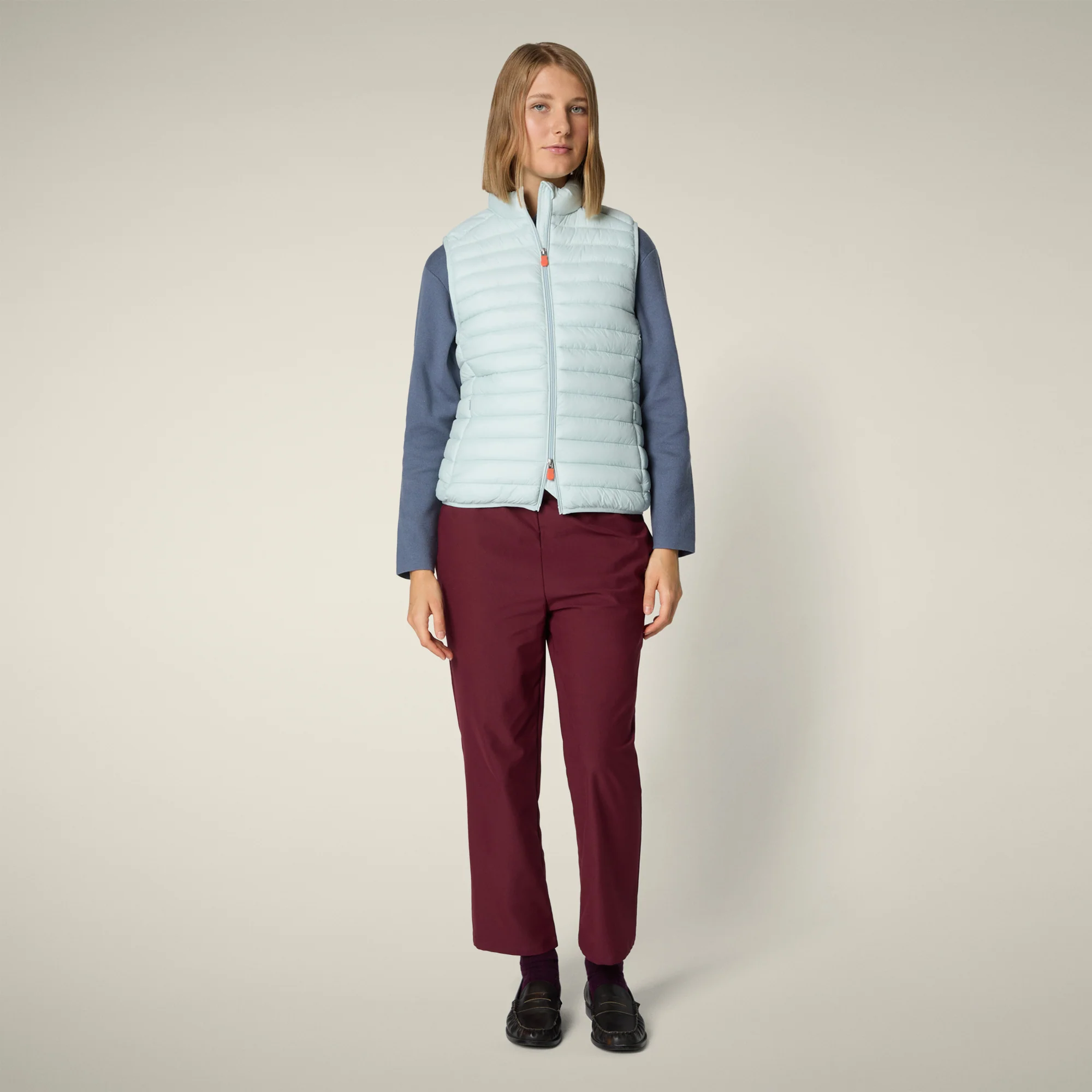 Women's Animal free puffer Vest Charlotte in Glacier Blue