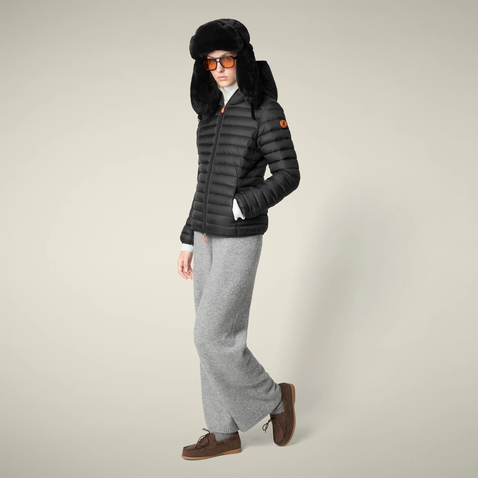 Women's Animal free puffer Jacket Daisy in Black