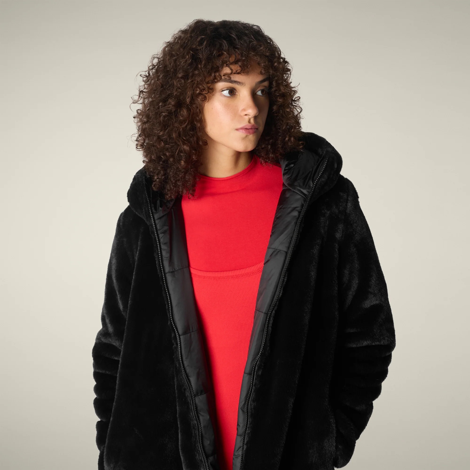 Women's Reversible Faux Fur JACKET Bridget in Black