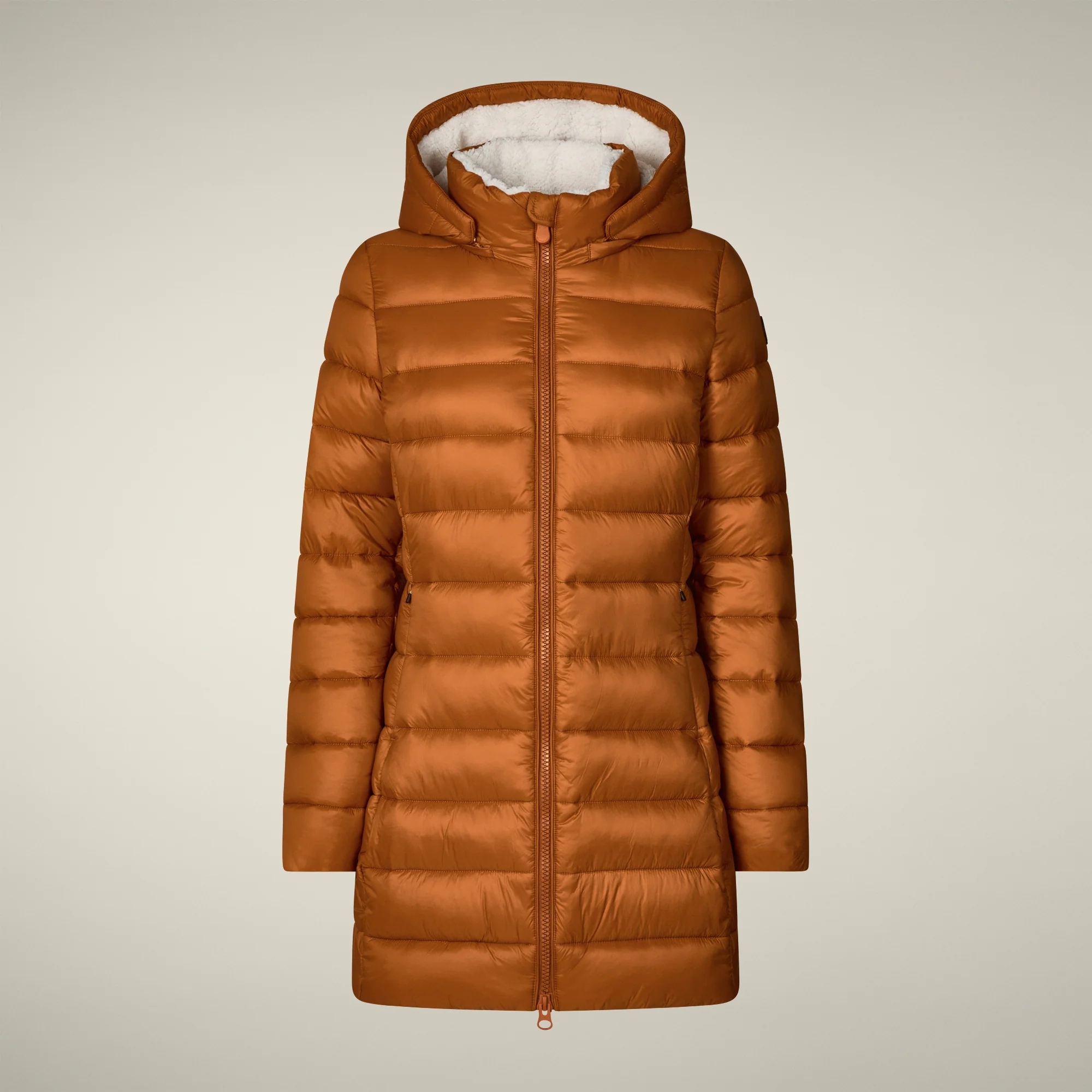 Women's Animal free puffer Coat joanne in caramel brown