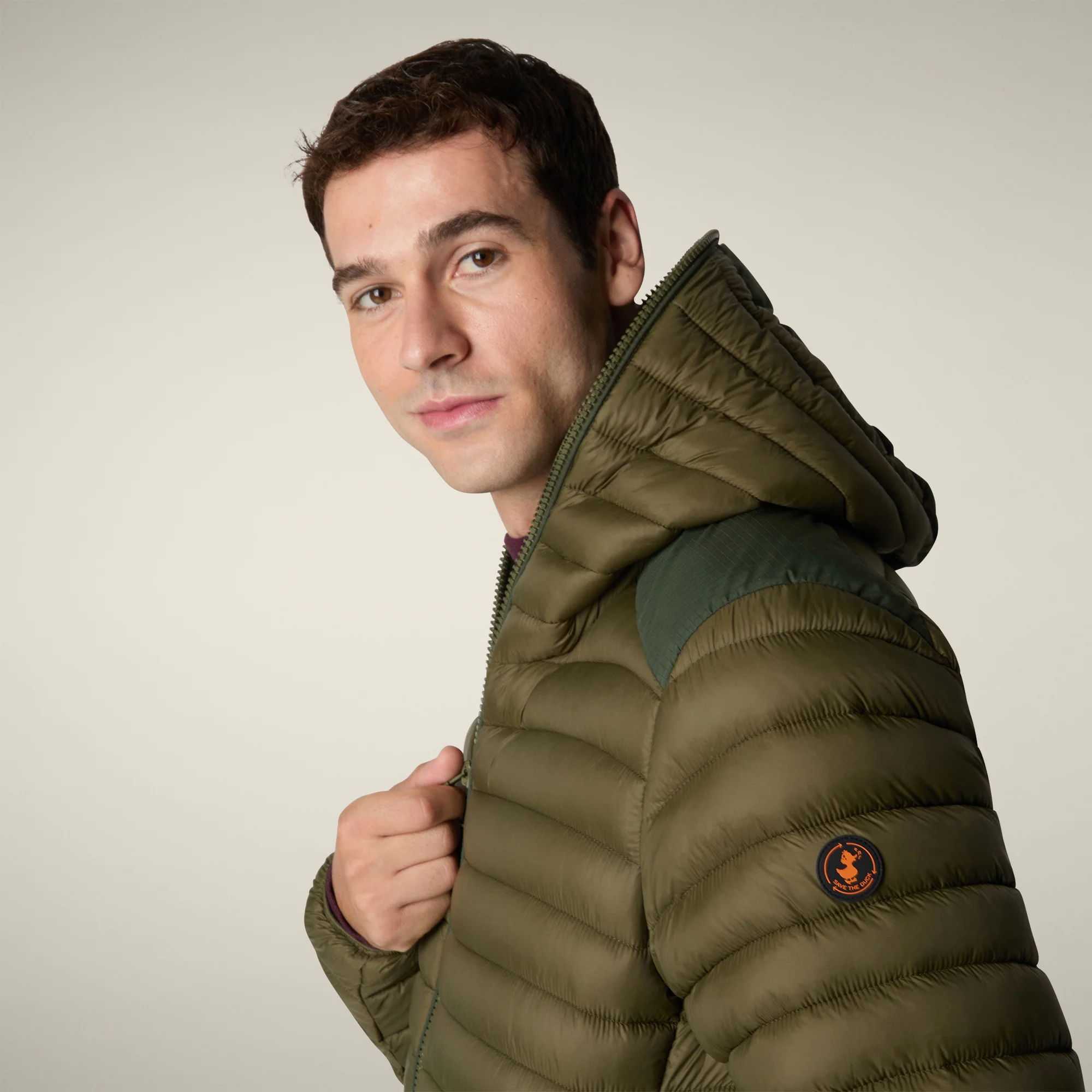 Men's Animal free puffer Jacket Jelep in Dusty Olive
