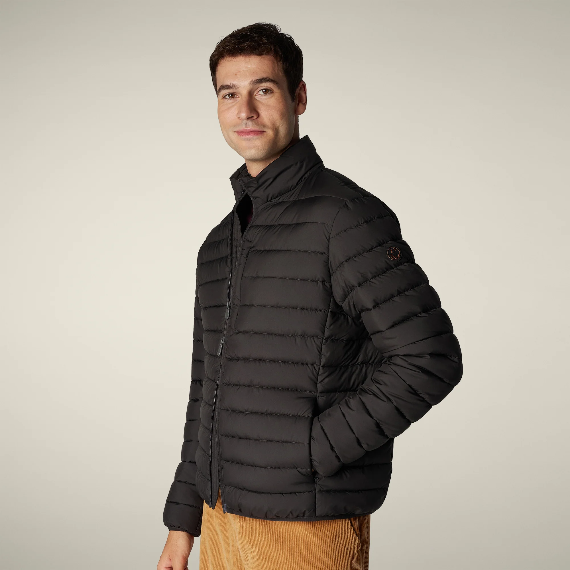 Men's animal free puffer Jacket Erion  in brown black