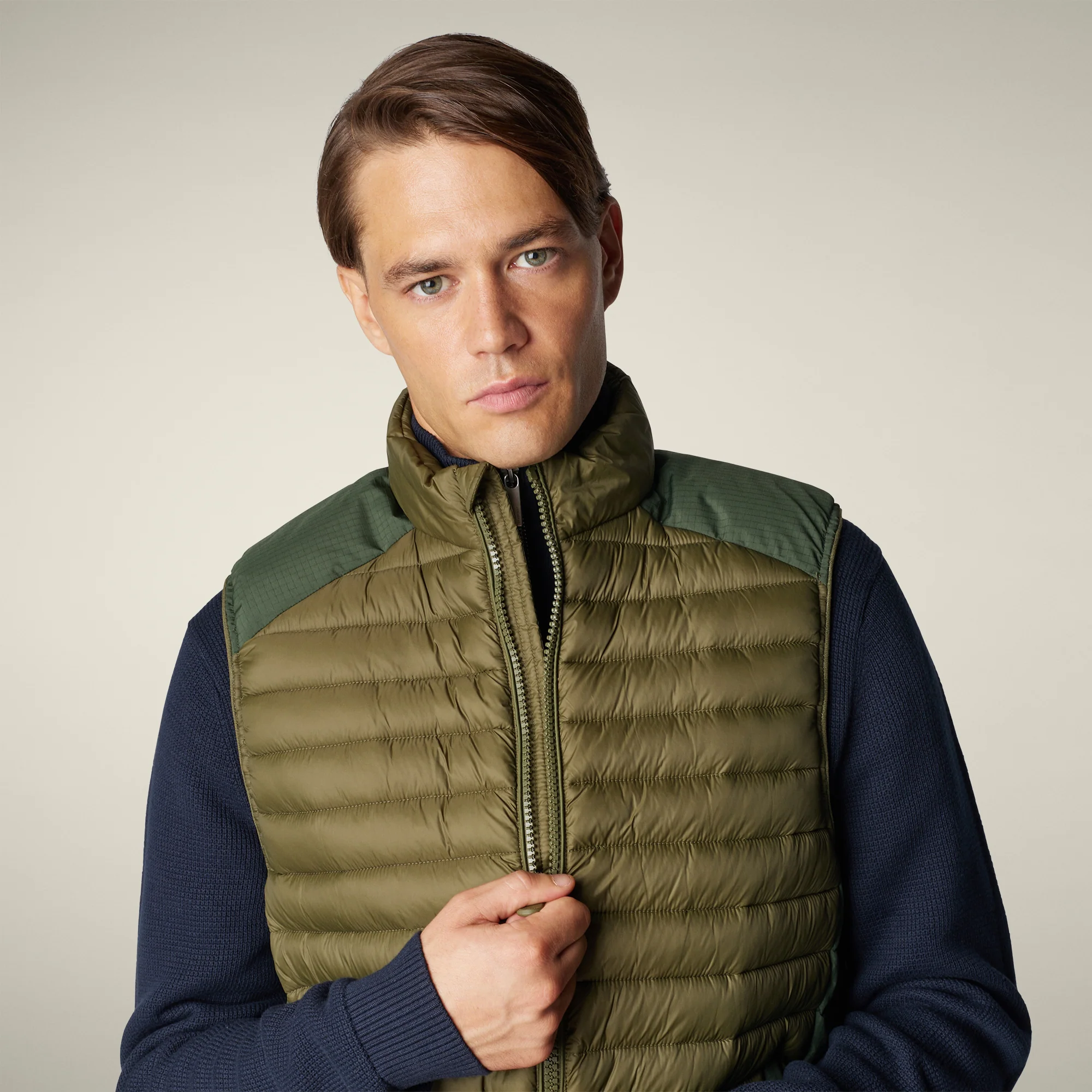 Men's Puffer Vest Mohan in Dusty Olive