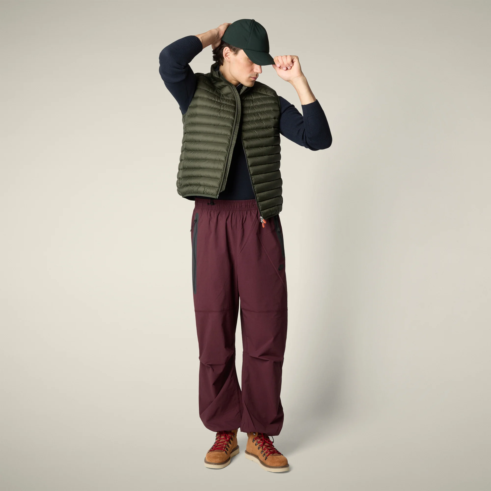 Men's Puffer Vest Adam in Land Green