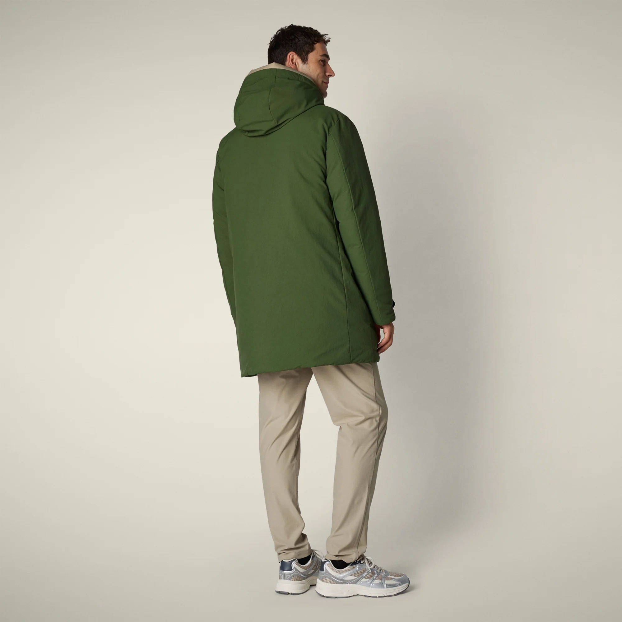 Men's Parka Valley in Pine Green and Stone Beige