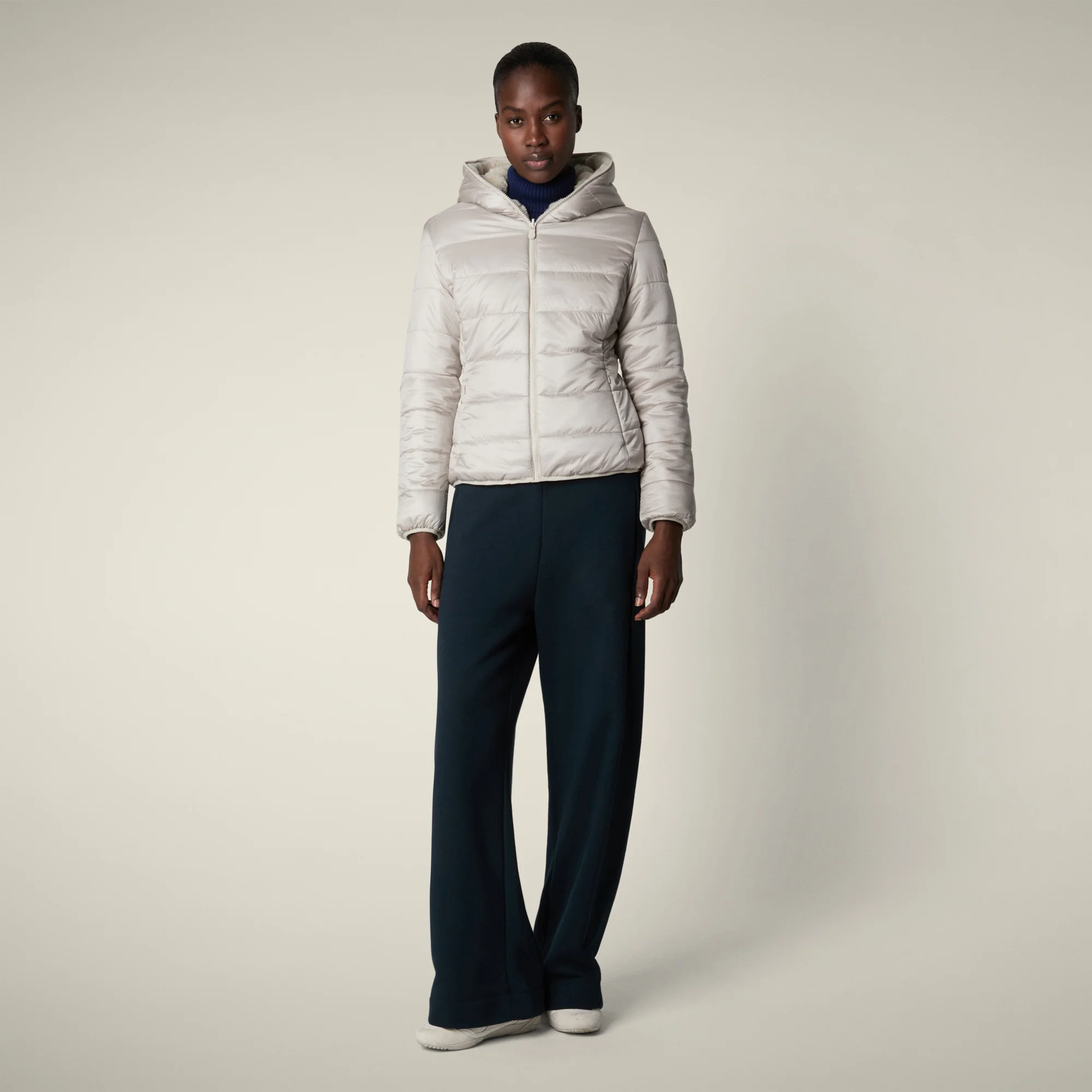 Women's Reversible Faux Fur Jacket Este in Rainy Beige