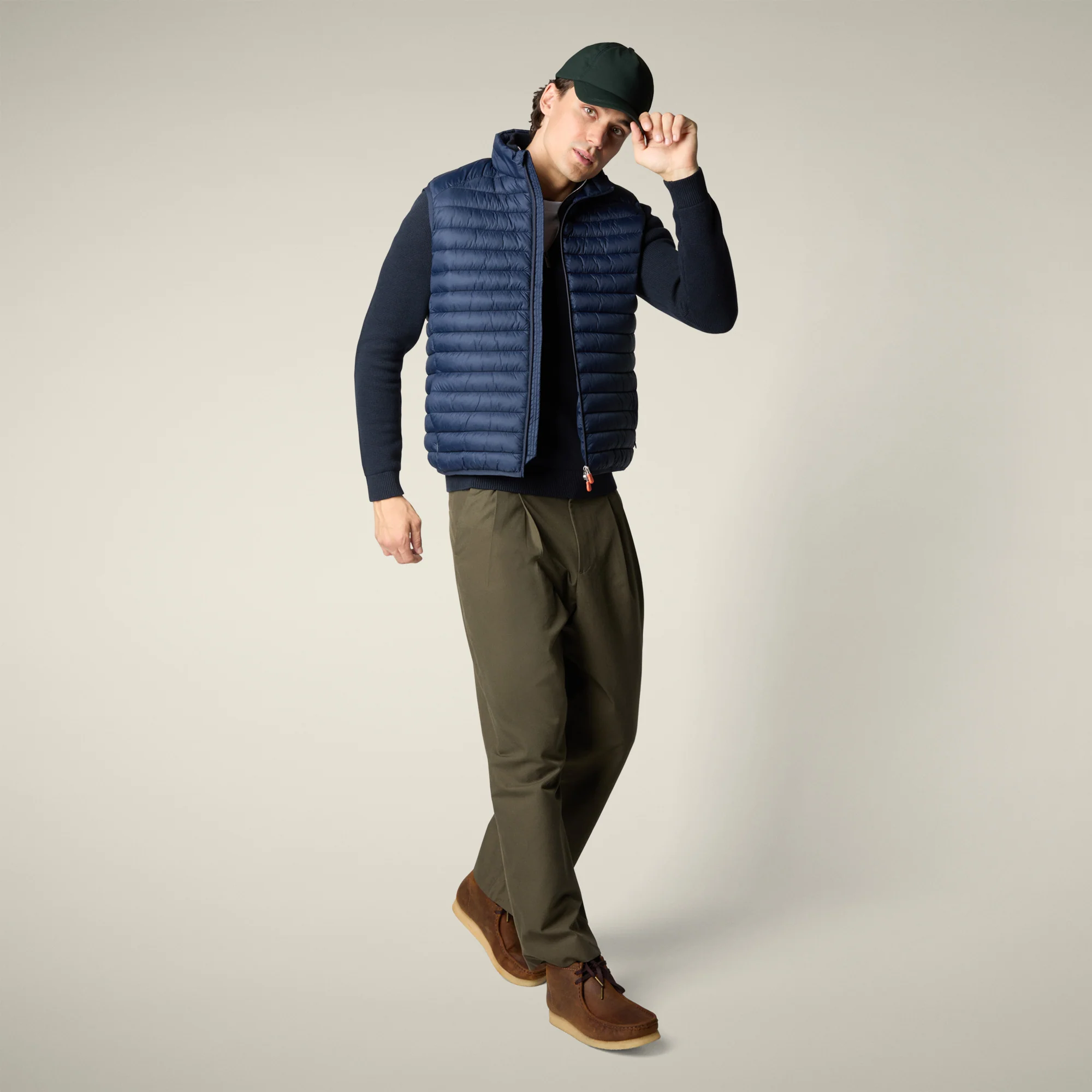 Men's Puffer Vest Adam in Navy Blue