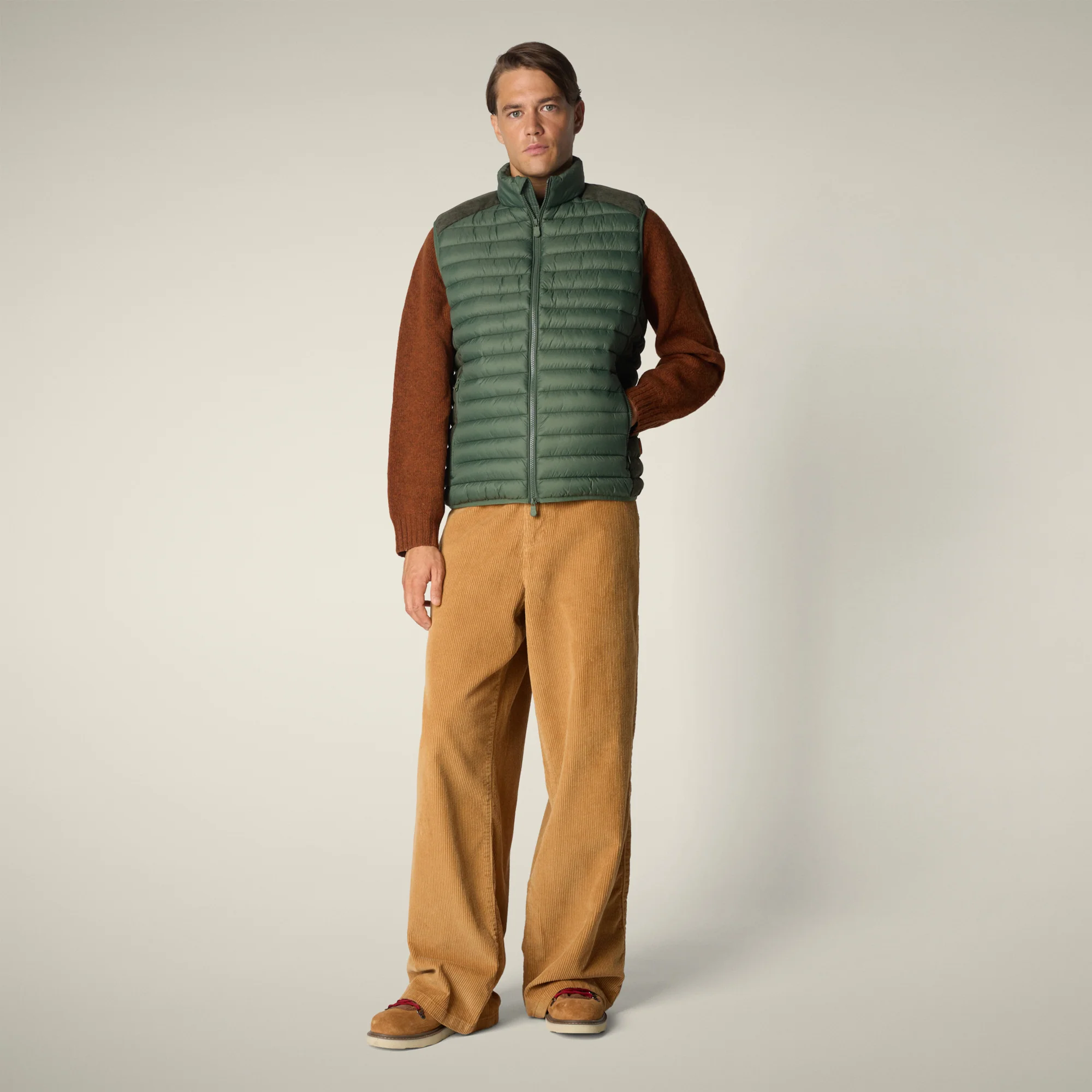 Men's Puffer Vest Cleon in Thyme Green