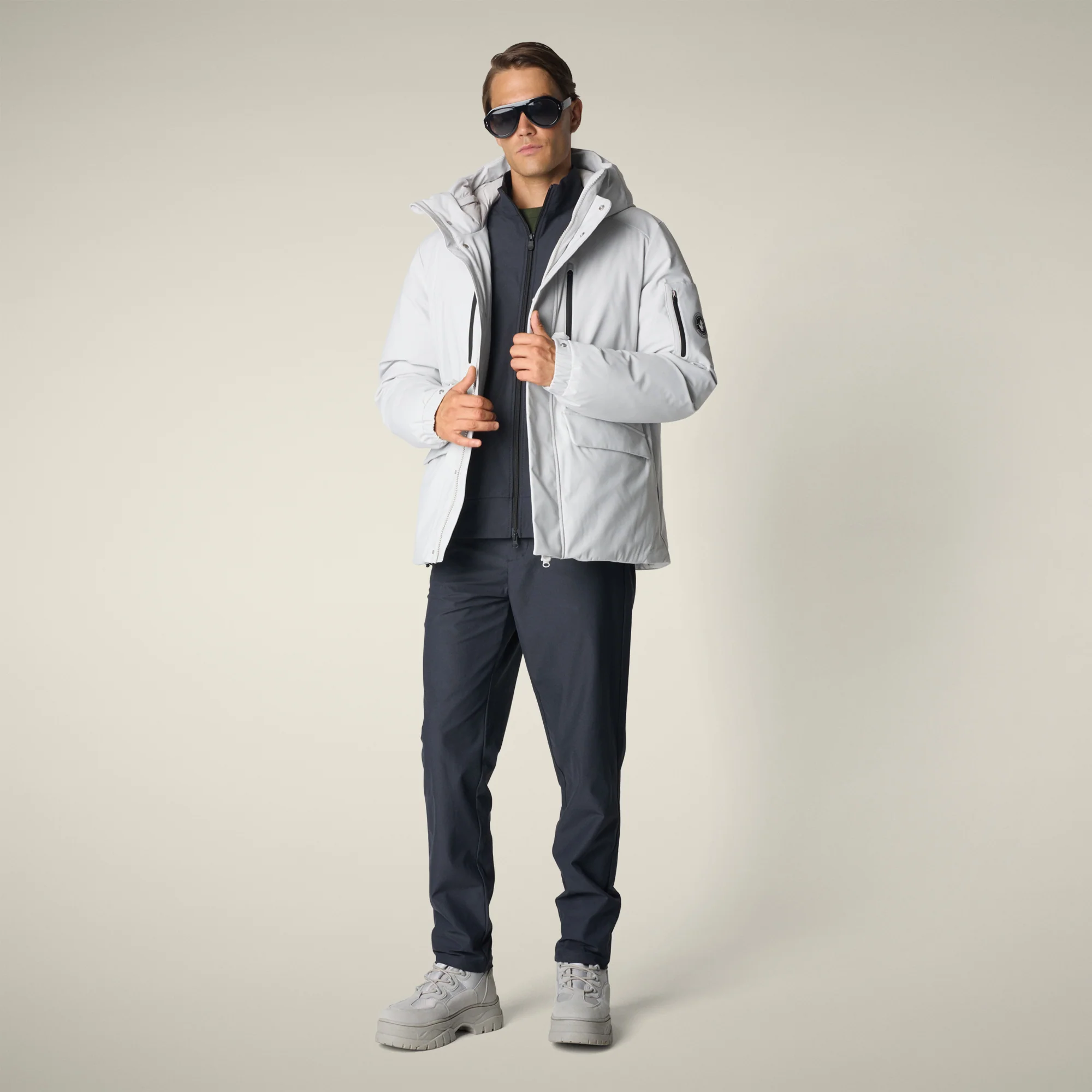 Men's parka hiram  in fog grey