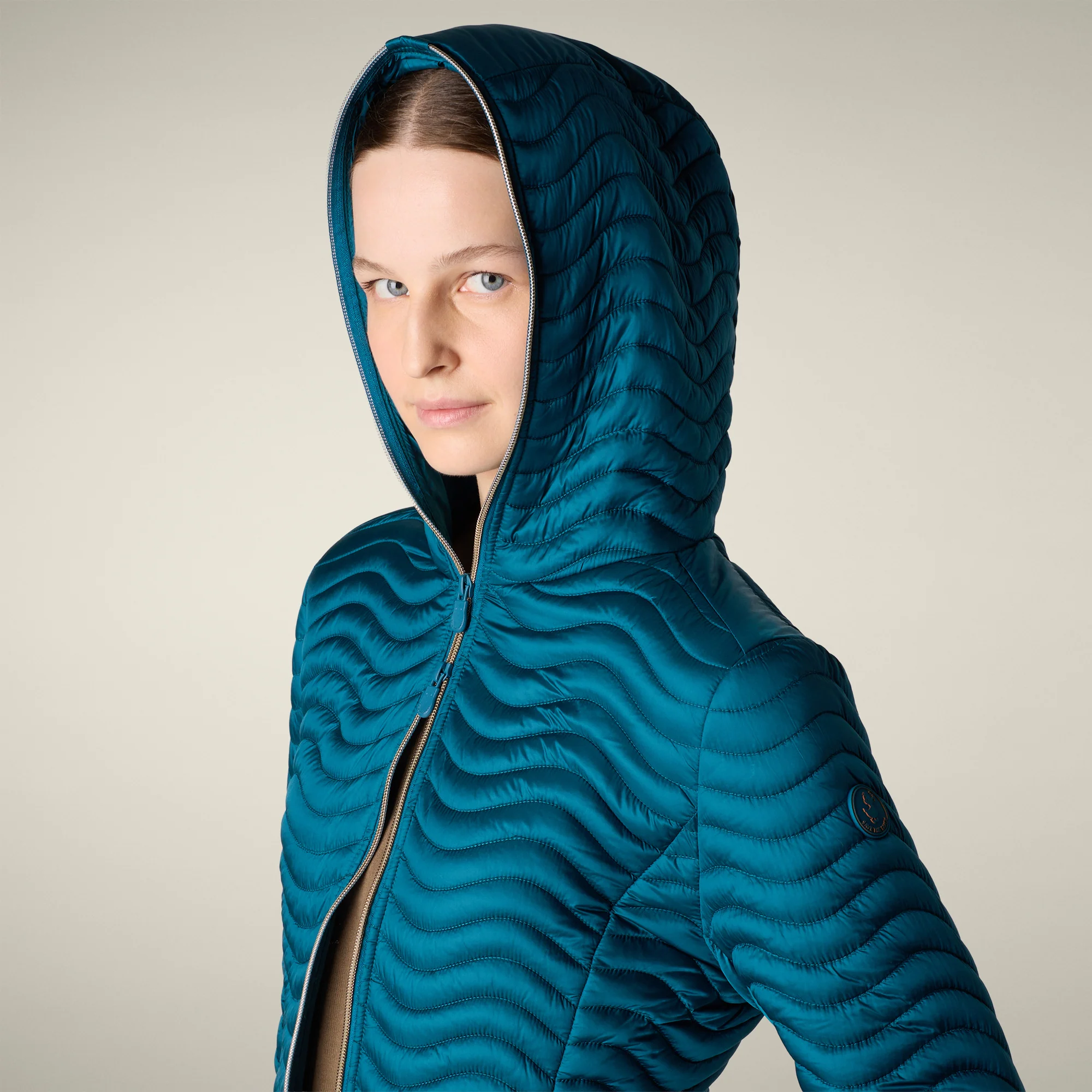 Women's Animal free puffer jacket Melody in horizon blue