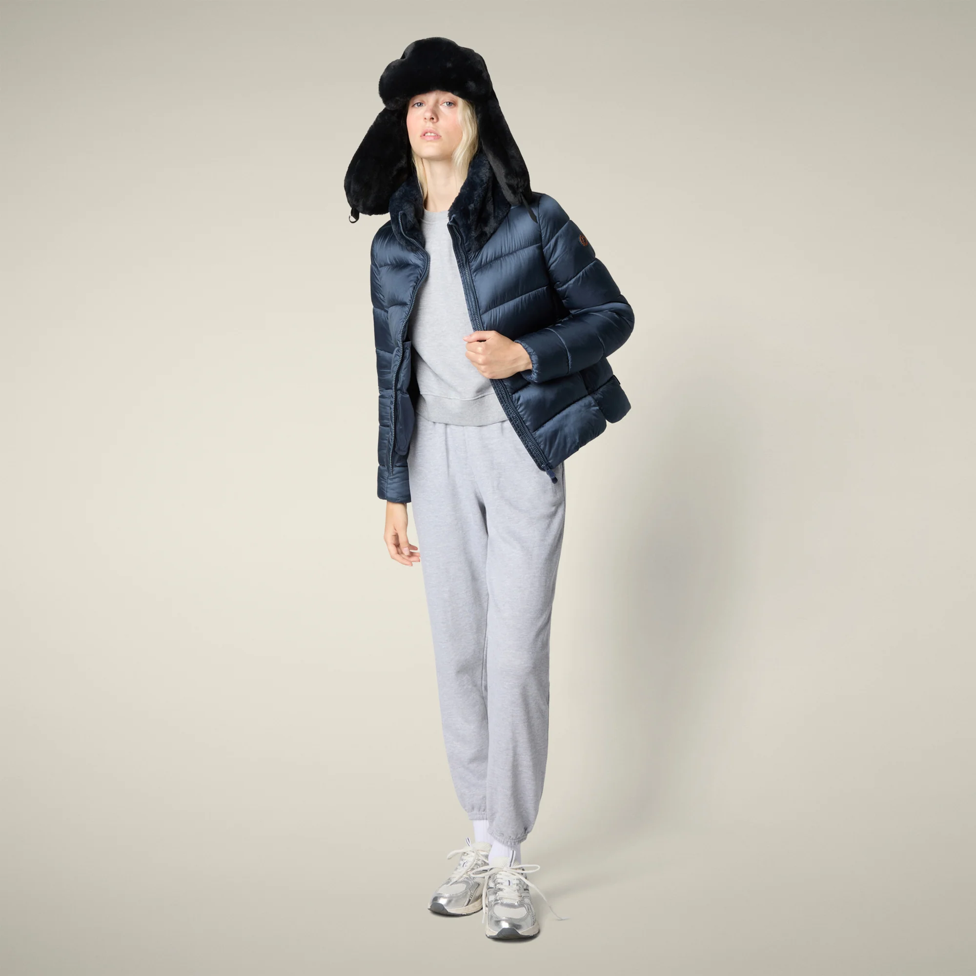 Women's Animal free puffer jacket Mei in night blue