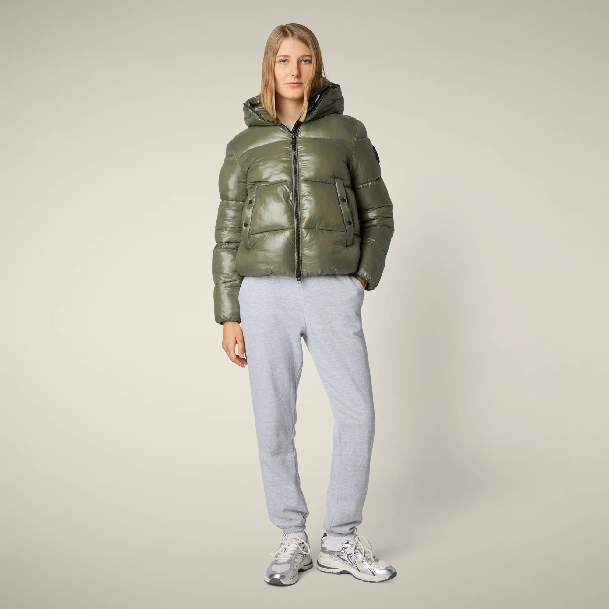 Women's Animal free puffer Jacket Biddy in Laurel Green