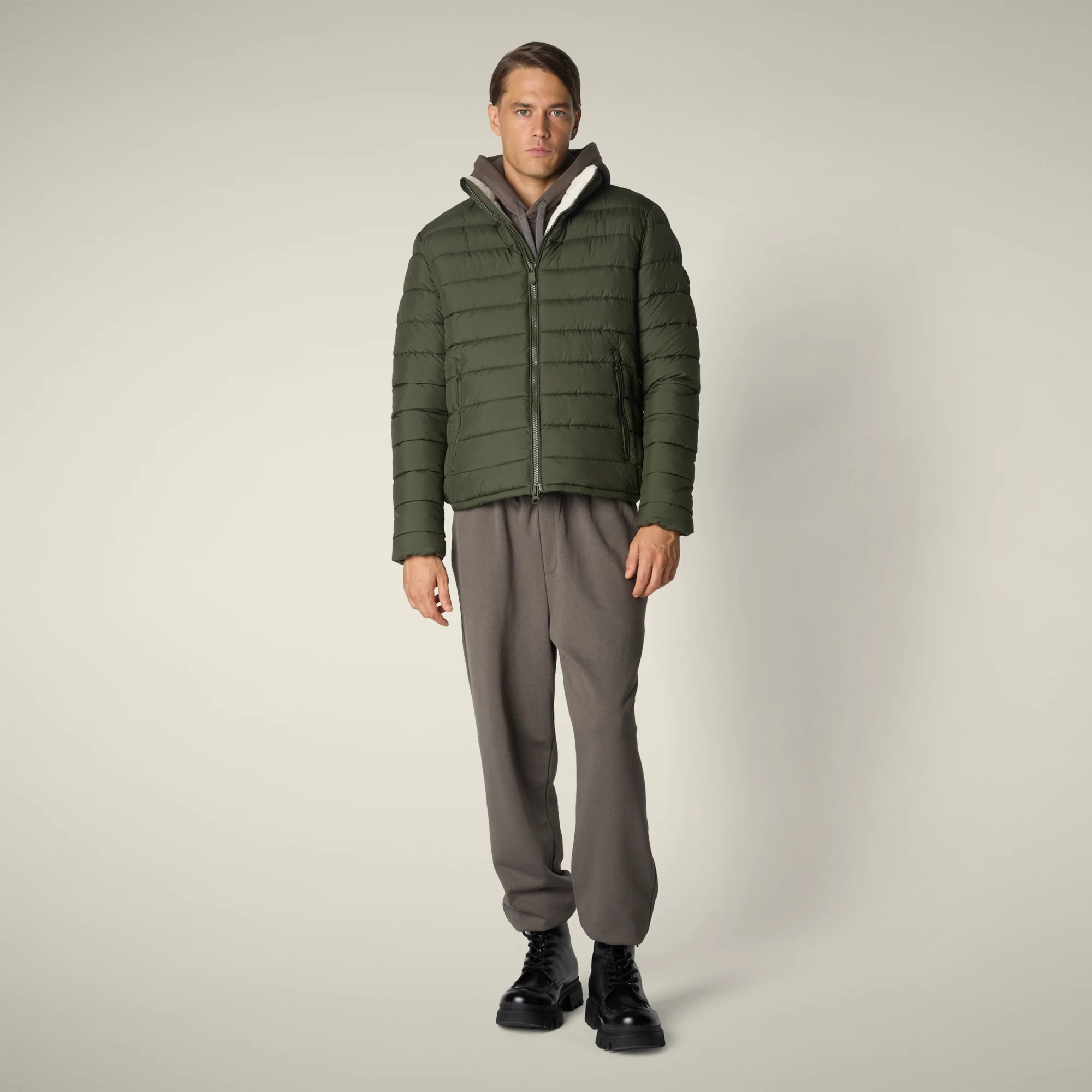 Men's Animal free puffer Jacket conan in dusty olive