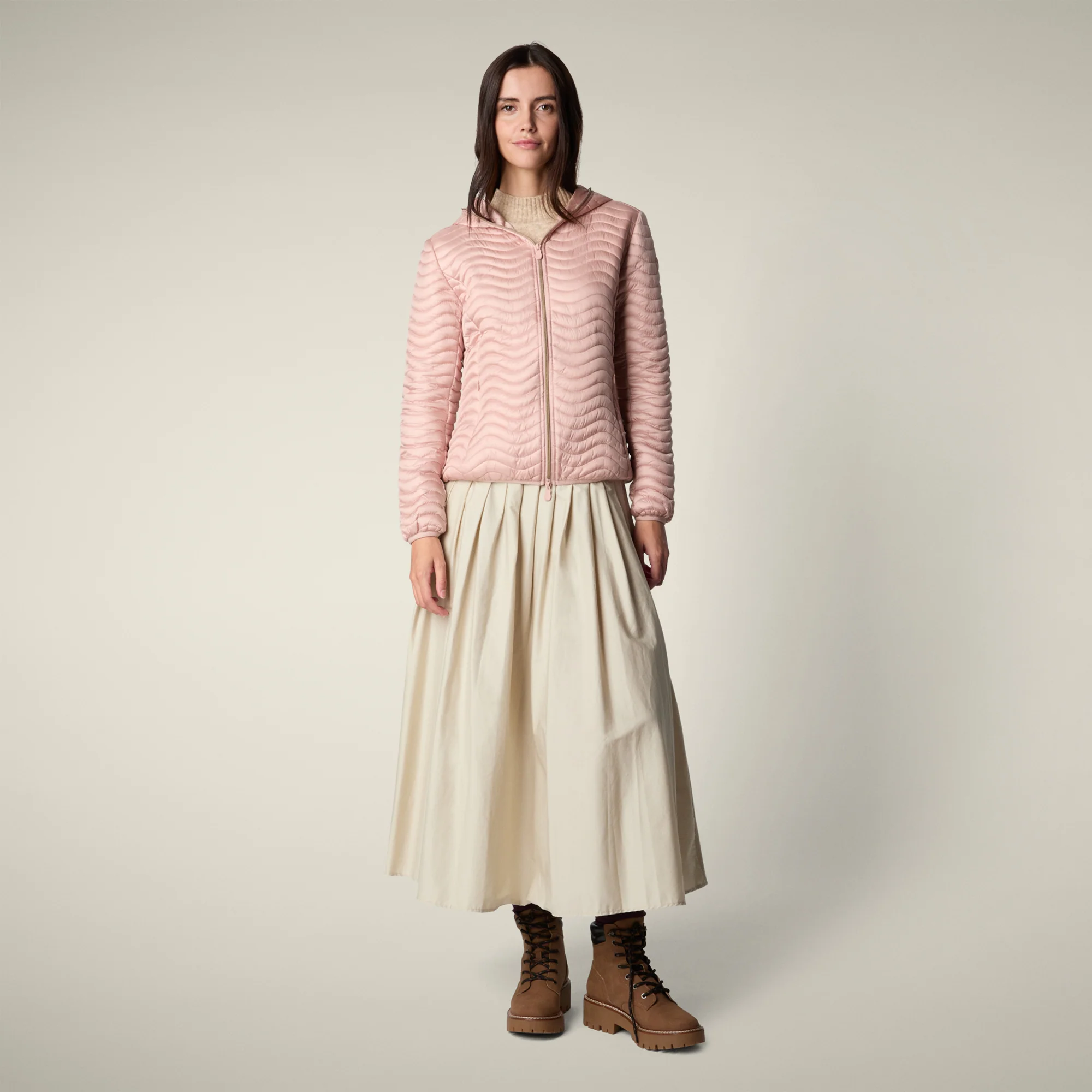 Women's Animal free puffer Jacket Melody in Baby Pink