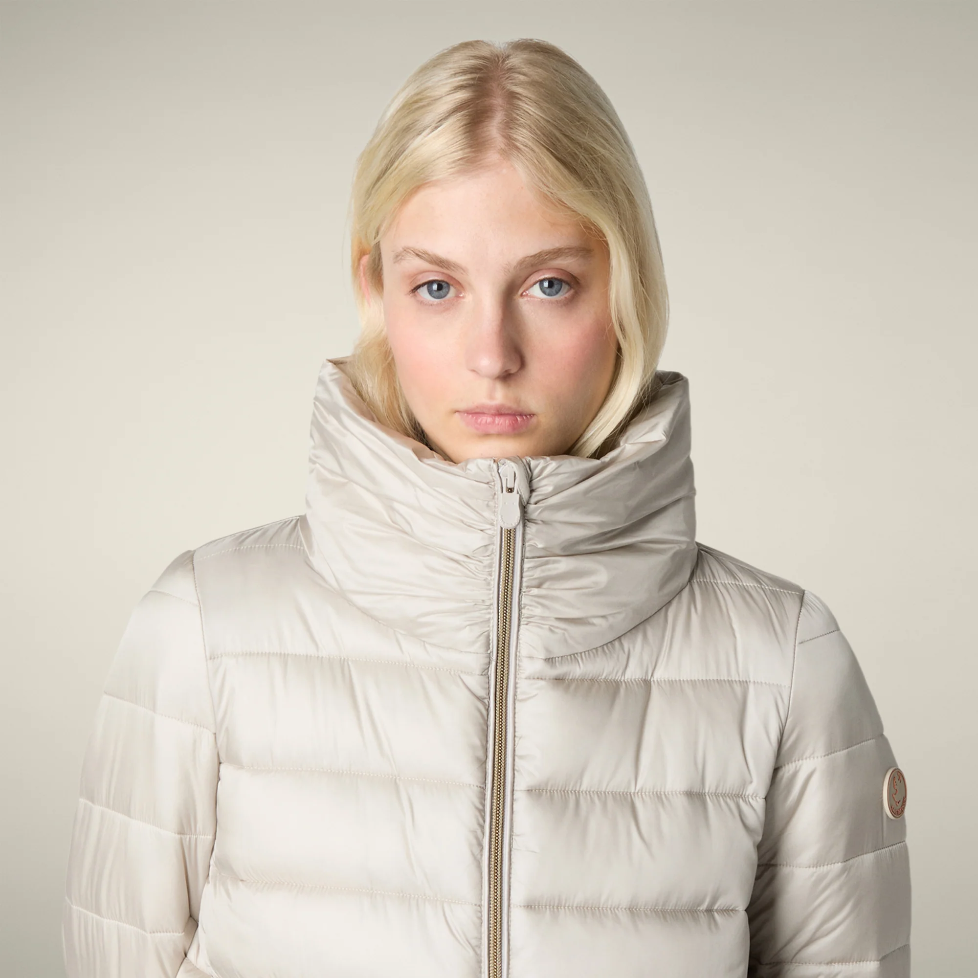 Women's Animal free puffer Jacket Lydia in Rainy Beige