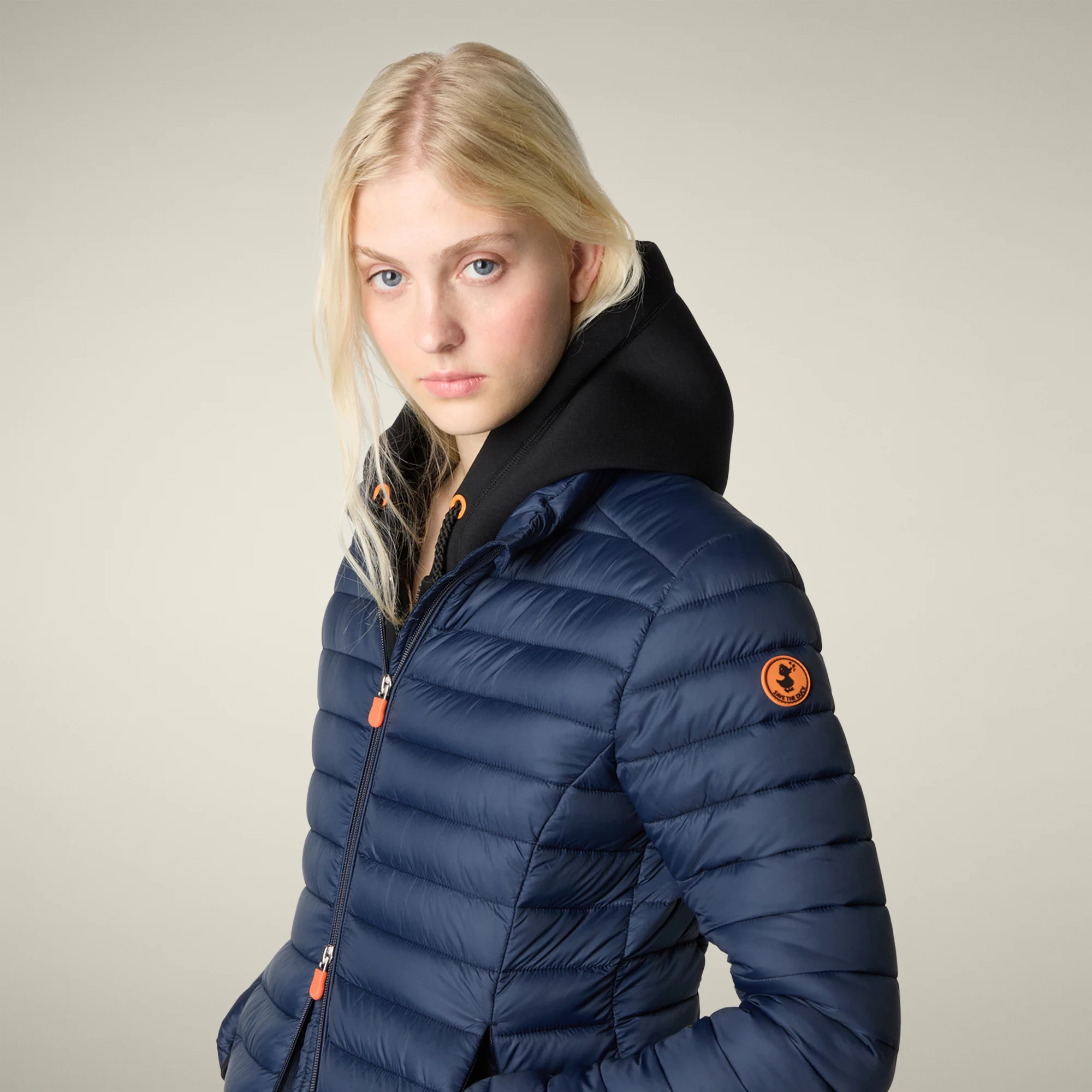 Women's Animal free puffer Jacket Carly in navy blue