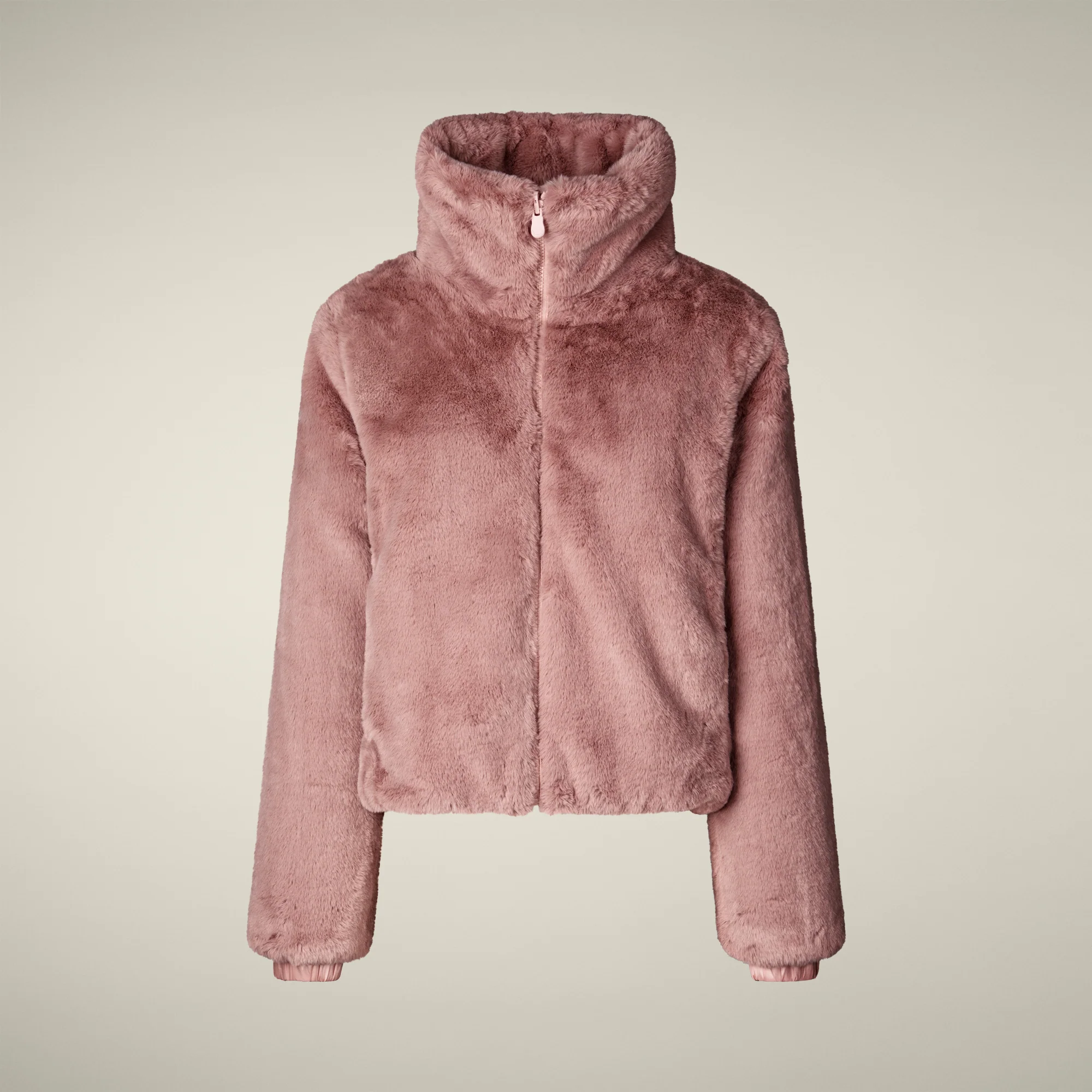 Women's Reversible Faux Fur Jacket Jeon in blush pink