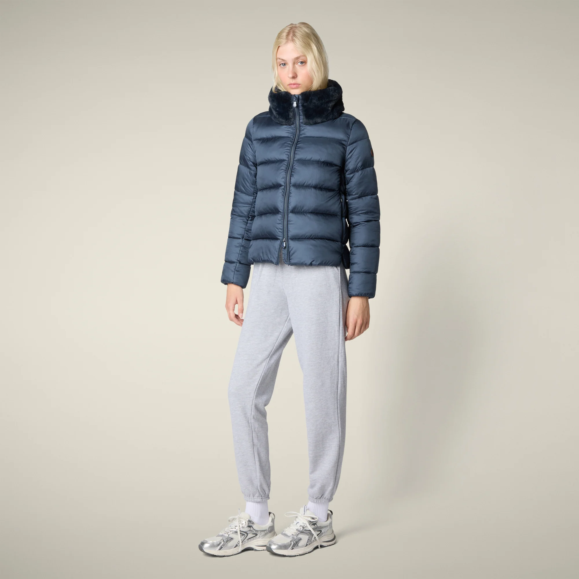 Women's Animal free puffer jacket Mei in night blue