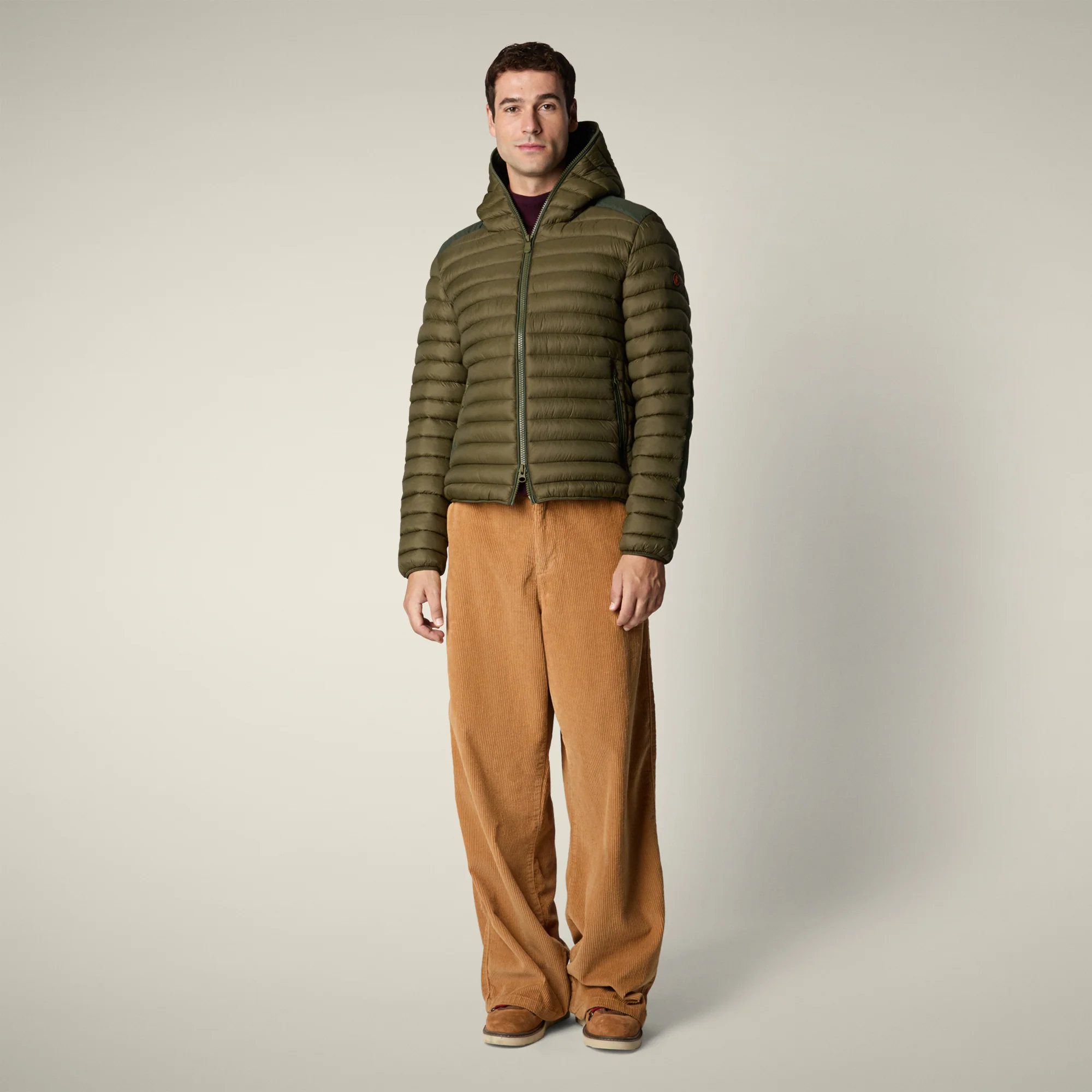 Men's Animal free puffer Jacket Jelep in Dusty Olive