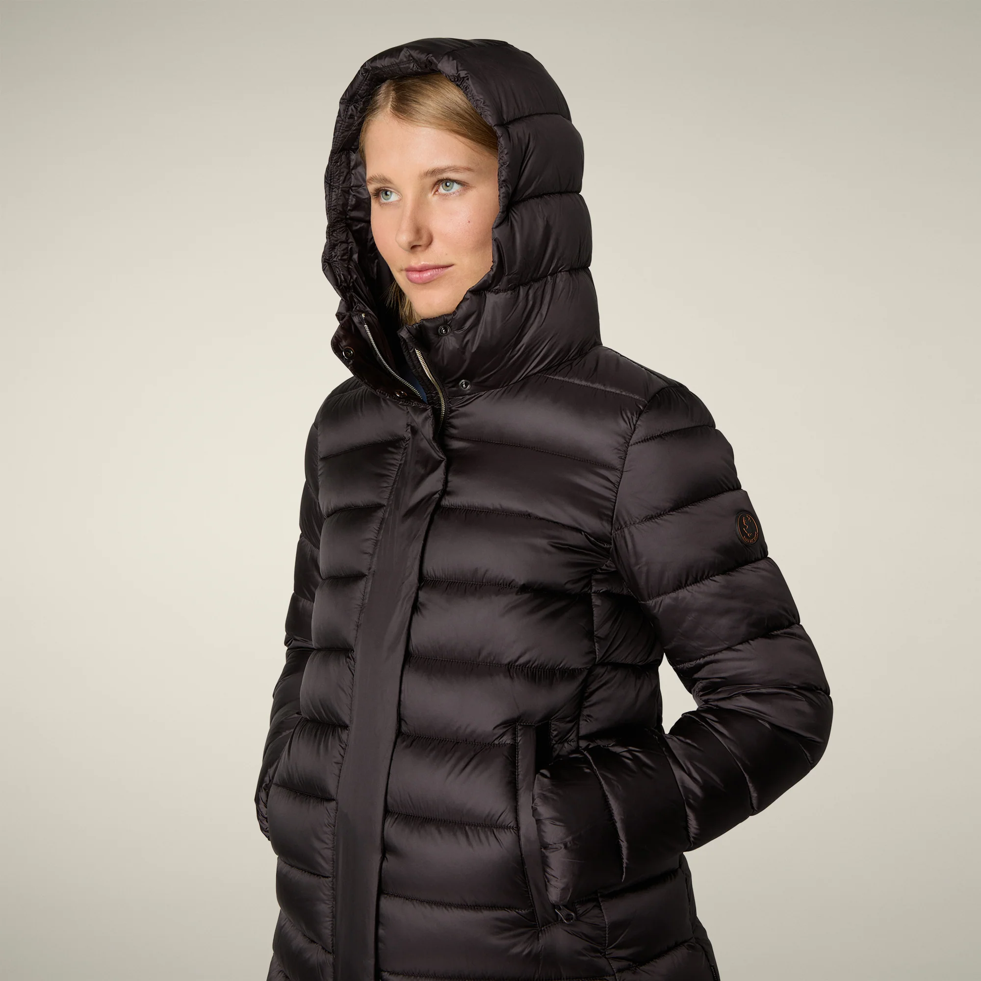 Women's Animal free puffer Coat Drimia in brown black