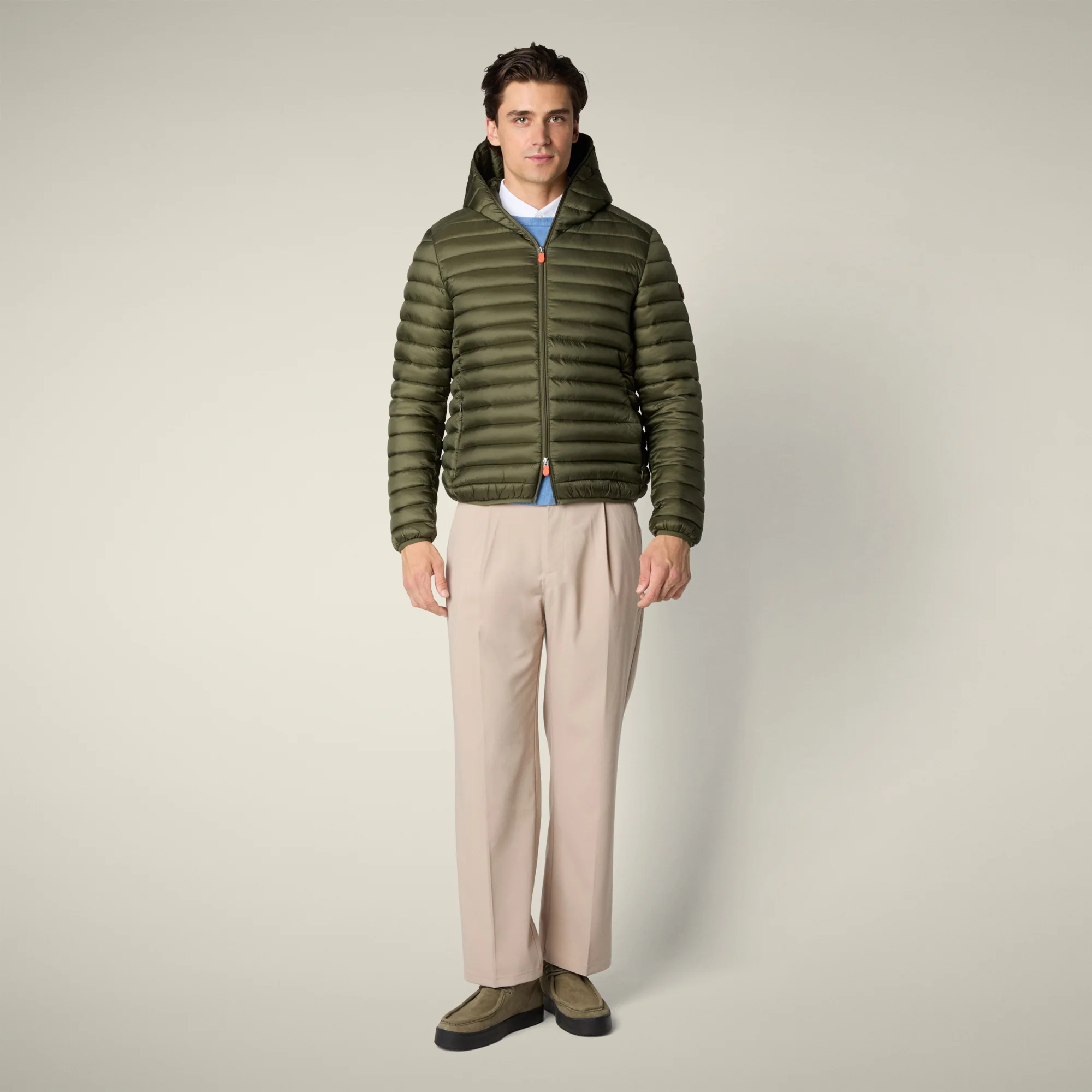 Men's Animal free puffer Jacket Devon in Dusty Olive