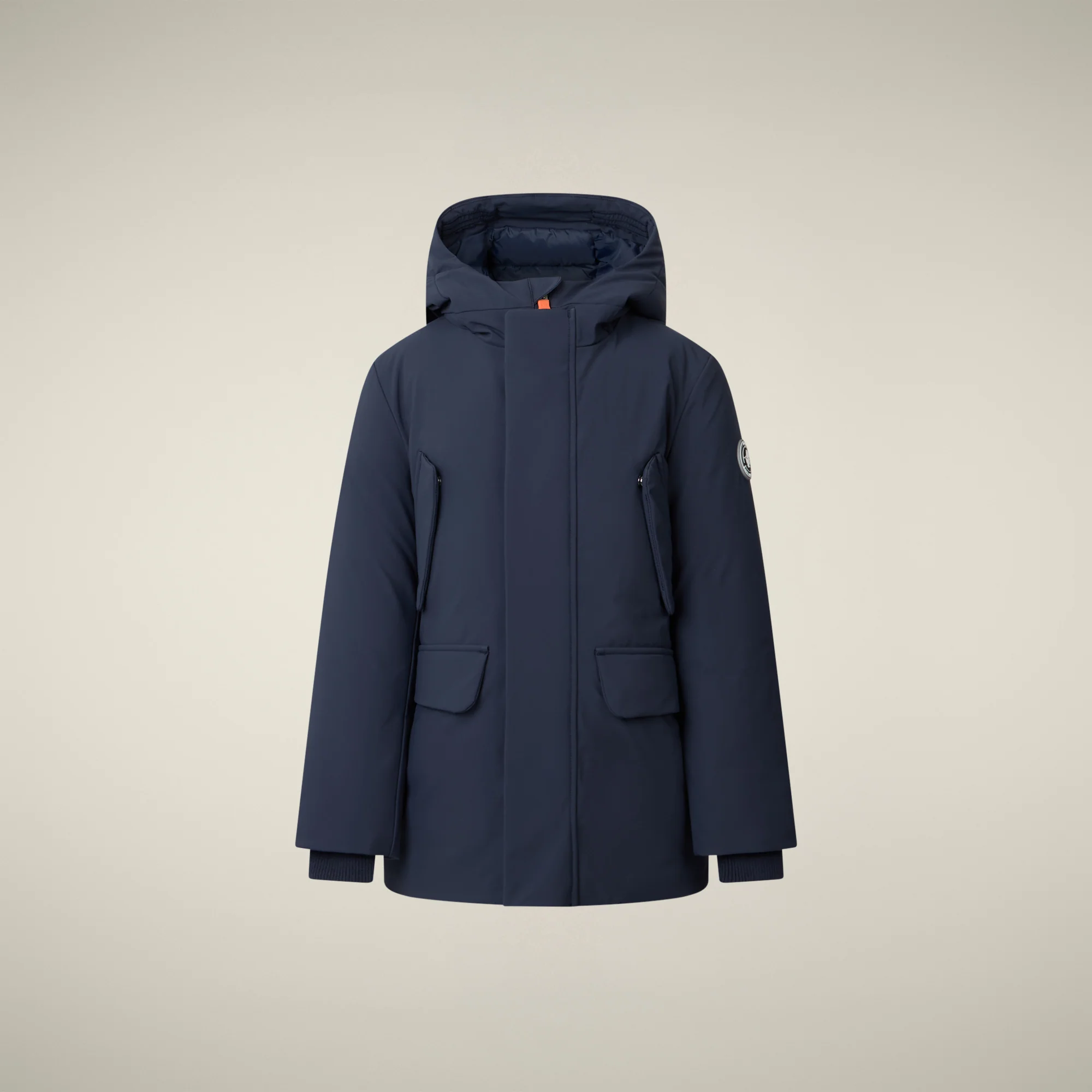 Boys' hooded parka Theo in navy blue