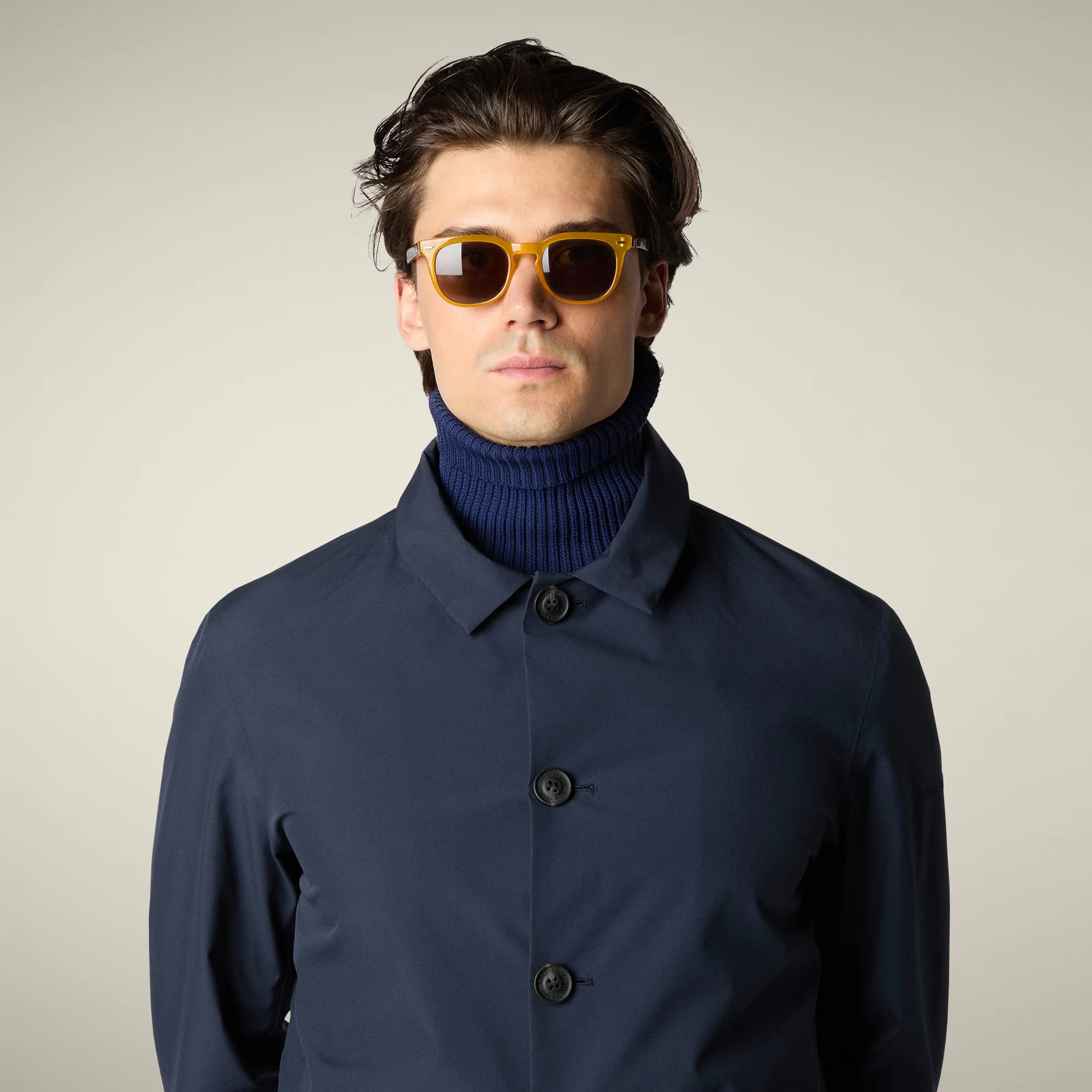 Men's Raincoat Benjamin in Blue Black